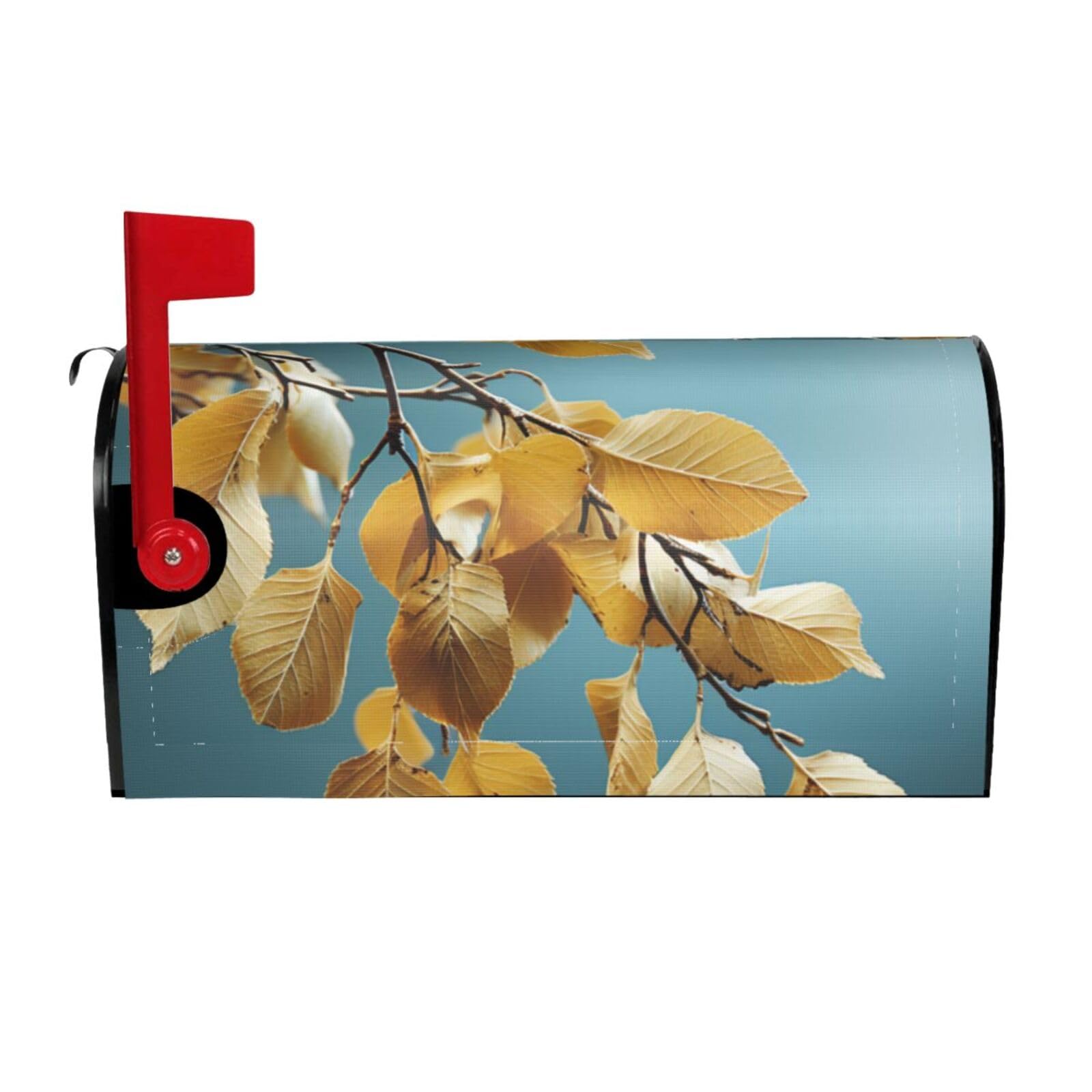 Birch Leaves Mailbox Covers Magnetic Wraps Post Letter Box Cover Garden Home Decor 25.5x21 in
