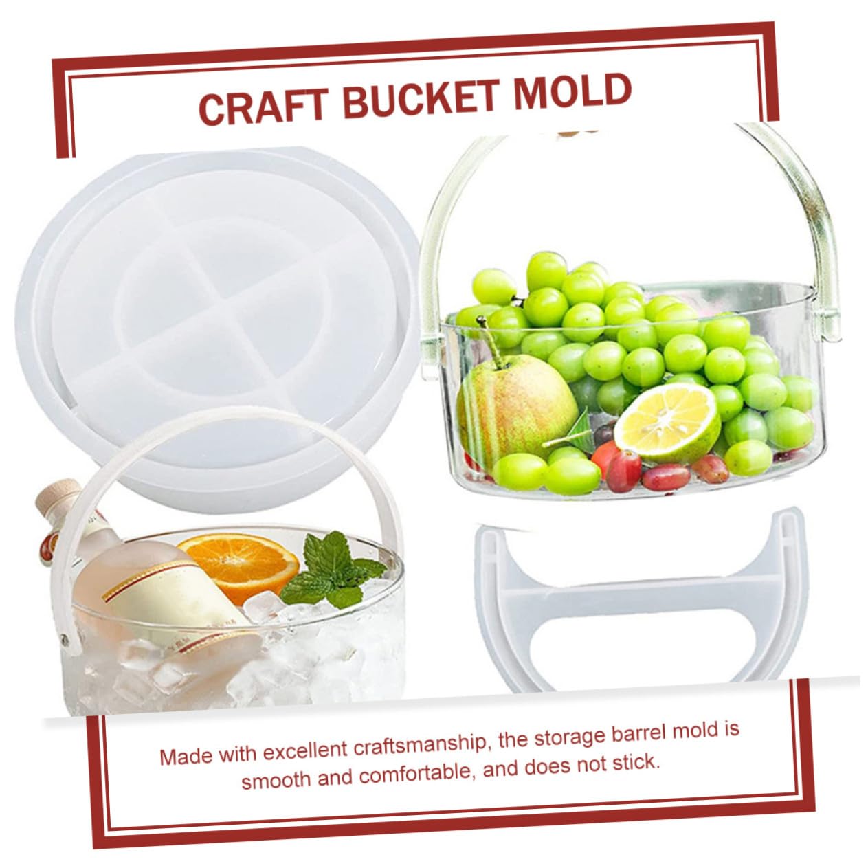 Molde de Cubo de Almacenamiento de Silicona Blanco 1 Set