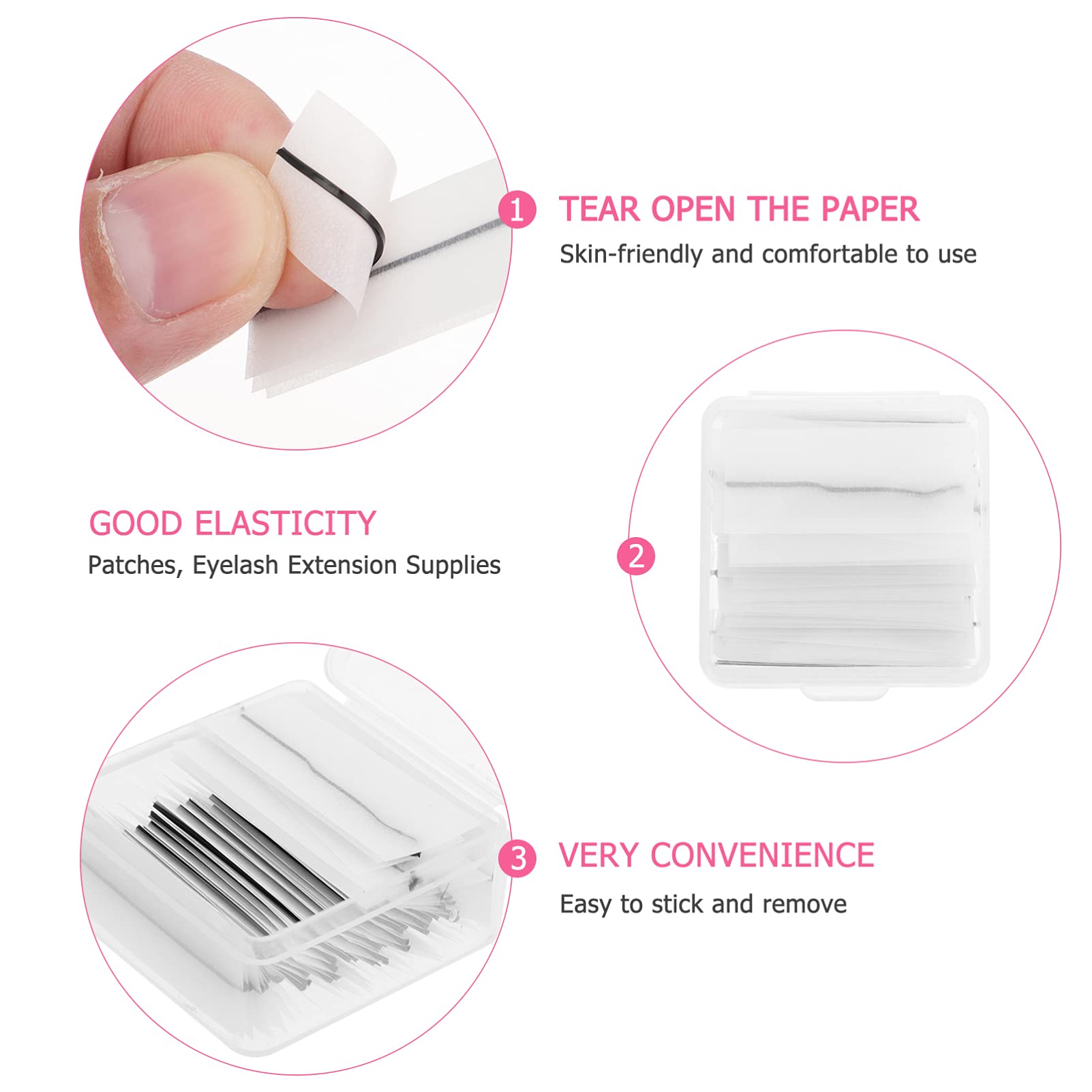 OUNONA 102Pcs Self Adhesive Eyelash Extension Strips Home Salon False Lash Accessories for Easy Application and Storage for Individual and Wispy Lash Styles