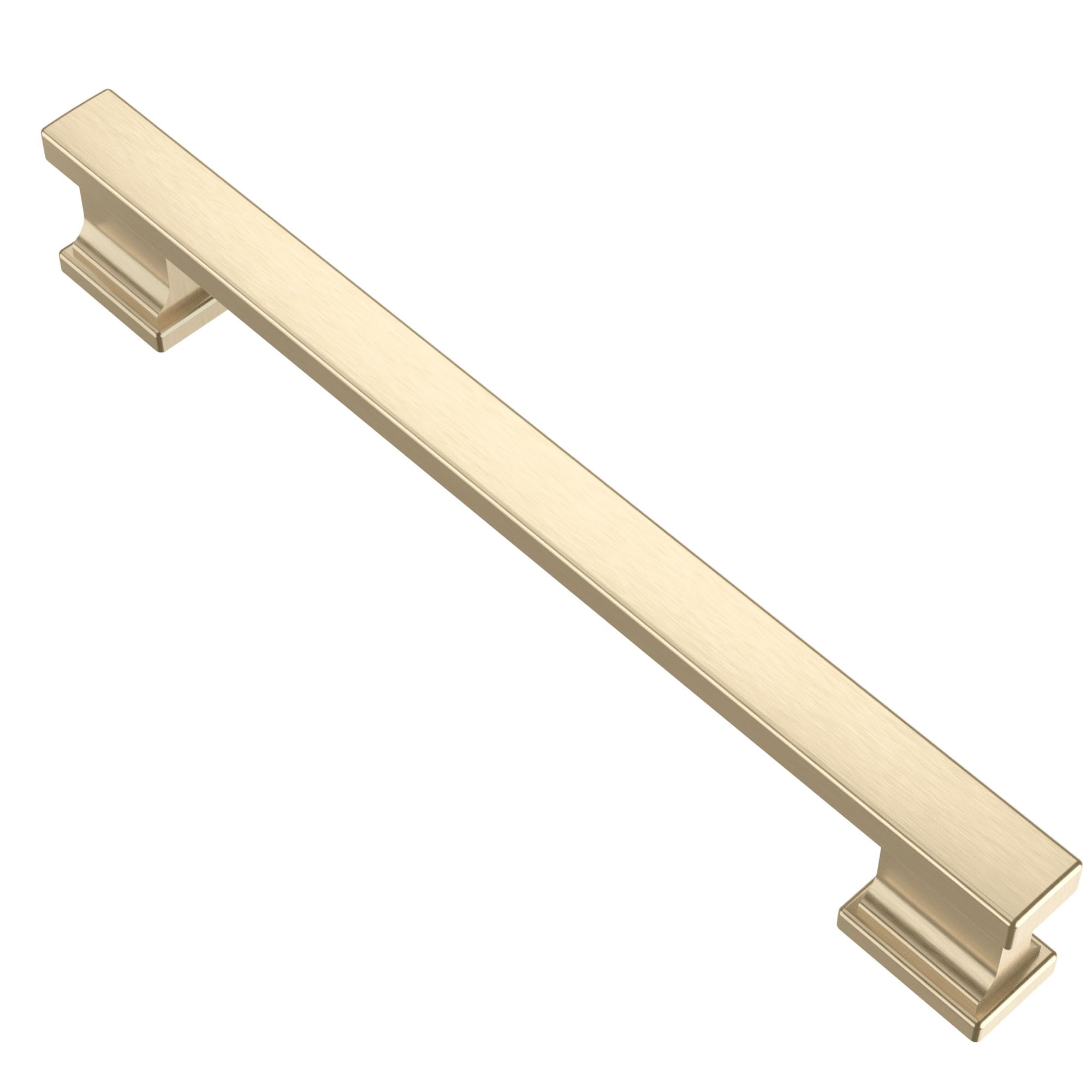 Alzassbg 10 Pack Brushed Brass Cabinet Pulls, 6-1/4 Inch(160mm) Hole Centers Kitchen Cabinet Handles for Cabinets and Drawers AL3061BB