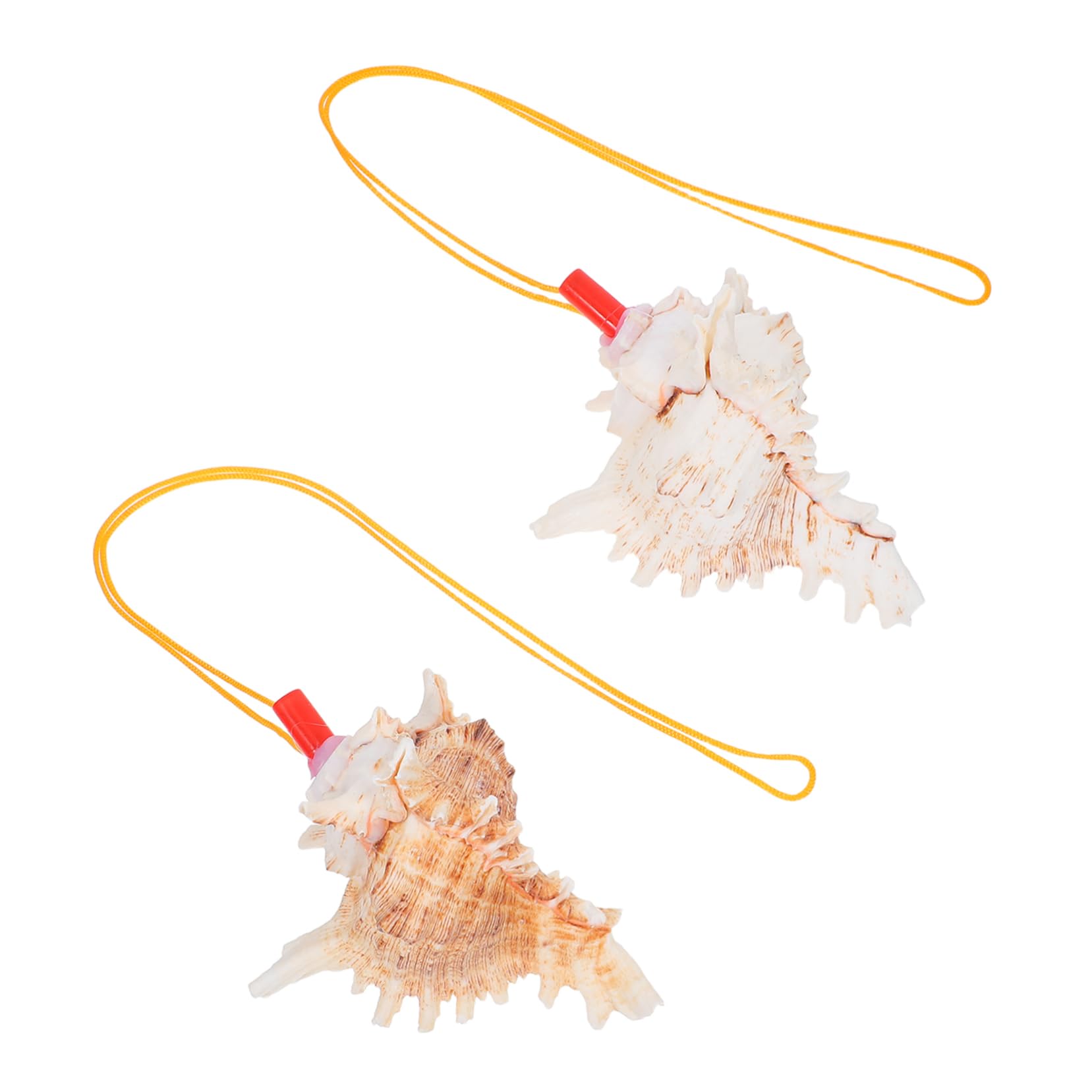 BESTonZON 2Pcs Conch Shell Horn Whistle Style Trumpet for Home Decor Natural Sea Conch Blowing Horn for Festive Occasions Playable Instrument for Relaxing Sounds and Unique
