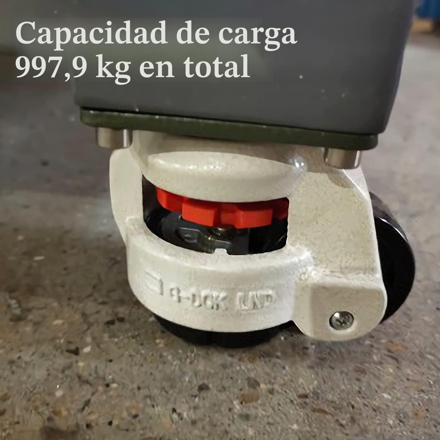 Homtone - Ruedas giratorias escalables, juego de 4, regulable en altura, carga 1000 kg, ruedas para banco de trabajo, muebles y carros
