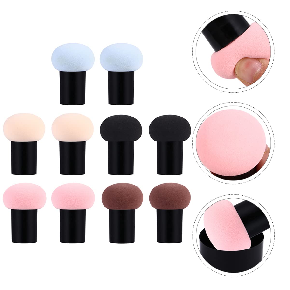 FRCOLOR 30pezzi Spugne Da Trucco Forma Di Fungo Per Uso Secco e Umido Di Accessori Per Make-up e Morbide e Lavabili Per Fondotinta e
