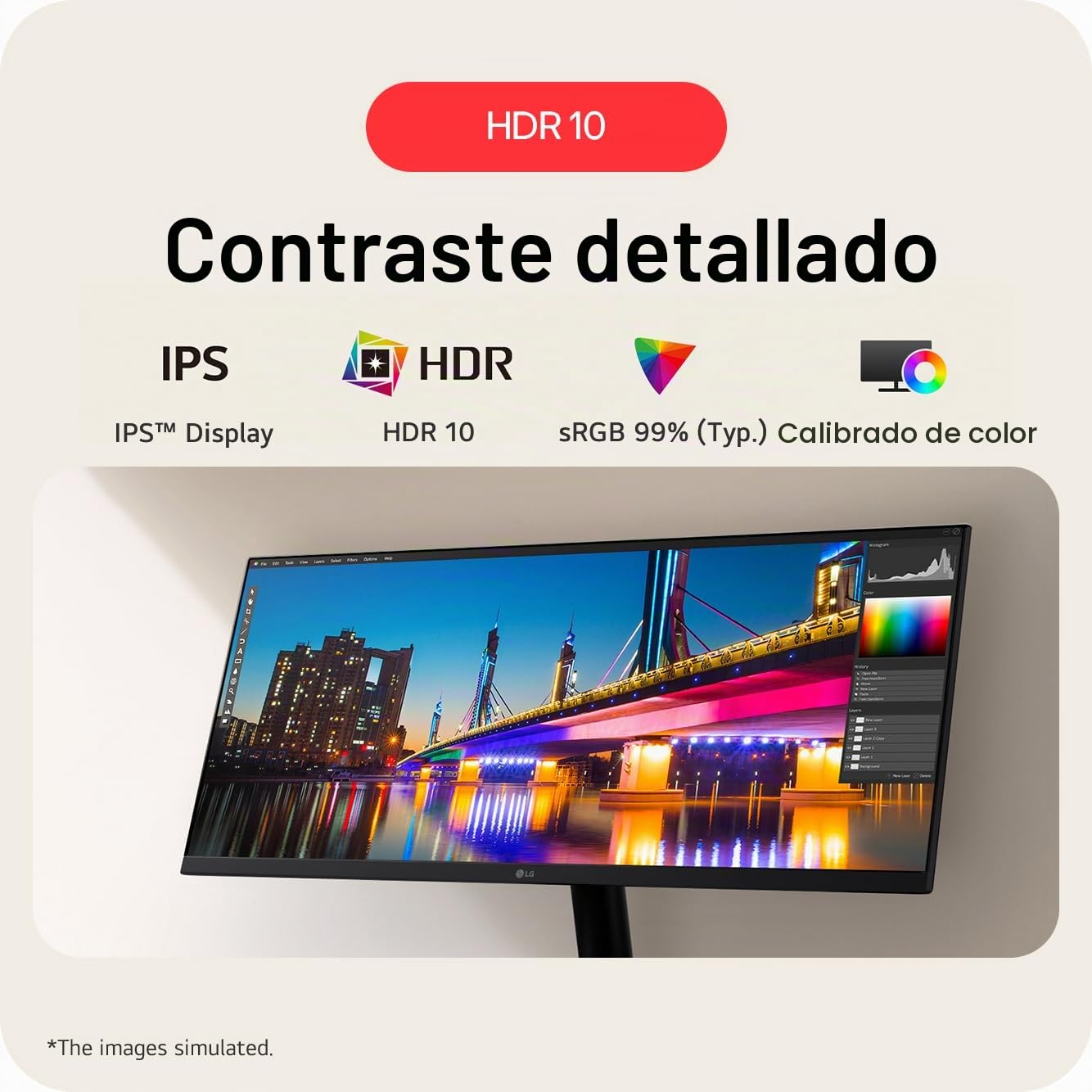 LG Monitor UltraWide 29U511A - UWFHD 1080p IPS 73.7 cm, 100Hz, 5ms GtG, HDR10, Pantalla de Oficina y Escritorio, Modo Lector y Seguro para Parpadeo, Ahorro de energía Inteligente, DisplayPort, HDMI