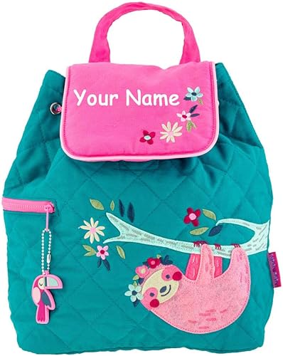 Miniatura 3 de Stephen Joseph Mochila para niños - Mochila de viaje - Suministros para el regreso a clases para niños - Bolsa acolchada, Perezoso rosa personalizado