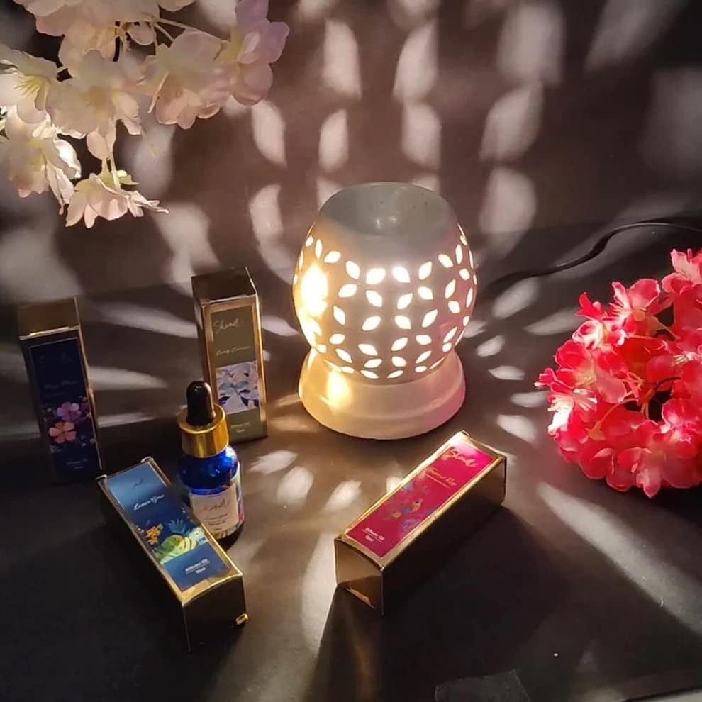 Image of Electric Diffuser with 4 Premium Aroma Fragrance Oils - Revitalize Your Space with Aromatherapy, Perfect for Home & Office - Relaxation, Meditation, Stress Relief, & Sleep - Essential Oil Gift Set