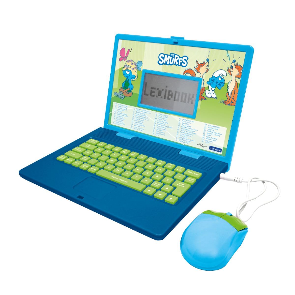 Lexibook, Puffi, Computer educativo bilingue Francese/Inglese, Giocattolo per Bambini con 124 attività di Lingua, scrittura, matematica, logica, musica e giochi, Blu, JC598SFi1LXB