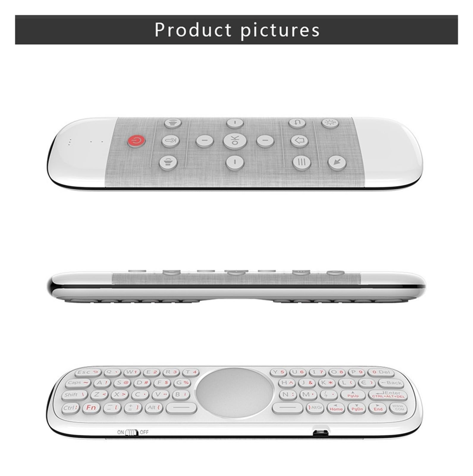 Télécommande vocale 2,4 G sans fil Air Mouse IR apprentissage micro gyroscope rétroéclairé pour Android TV Box (blanc)