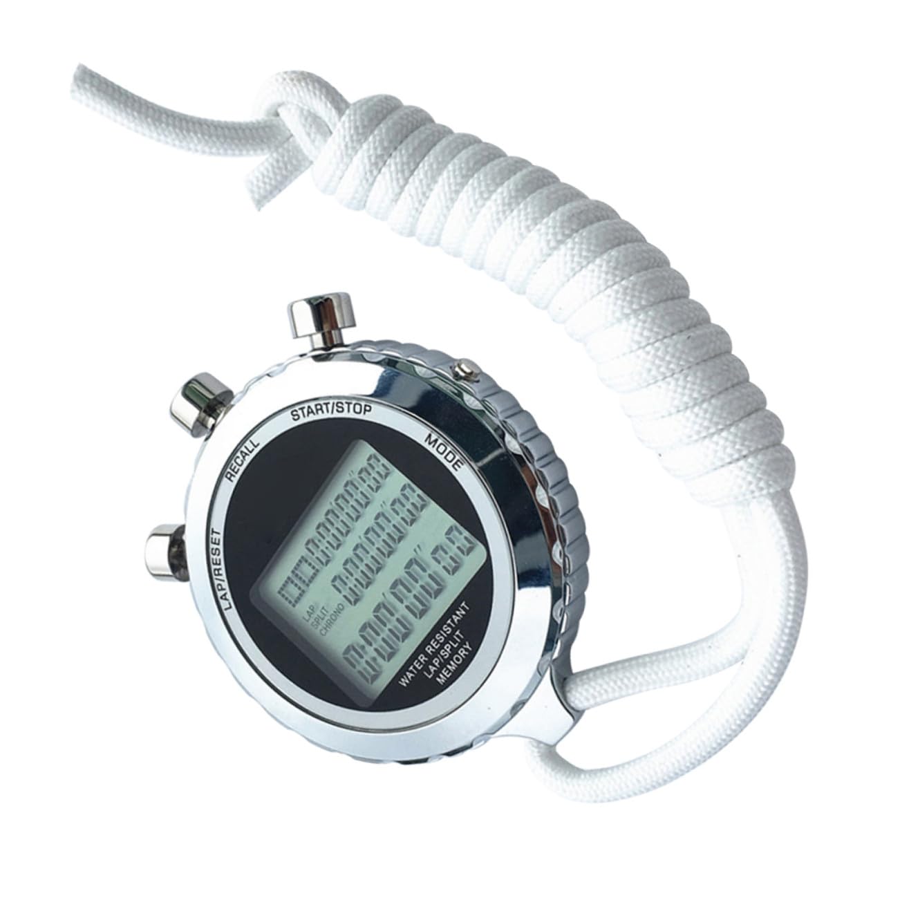 Cronómetro Digital Profesional de Mano con LCD, Cronógrafo Electrónico Temporizador Portátil, Acero Inoxidable, 3 Niveles, 30