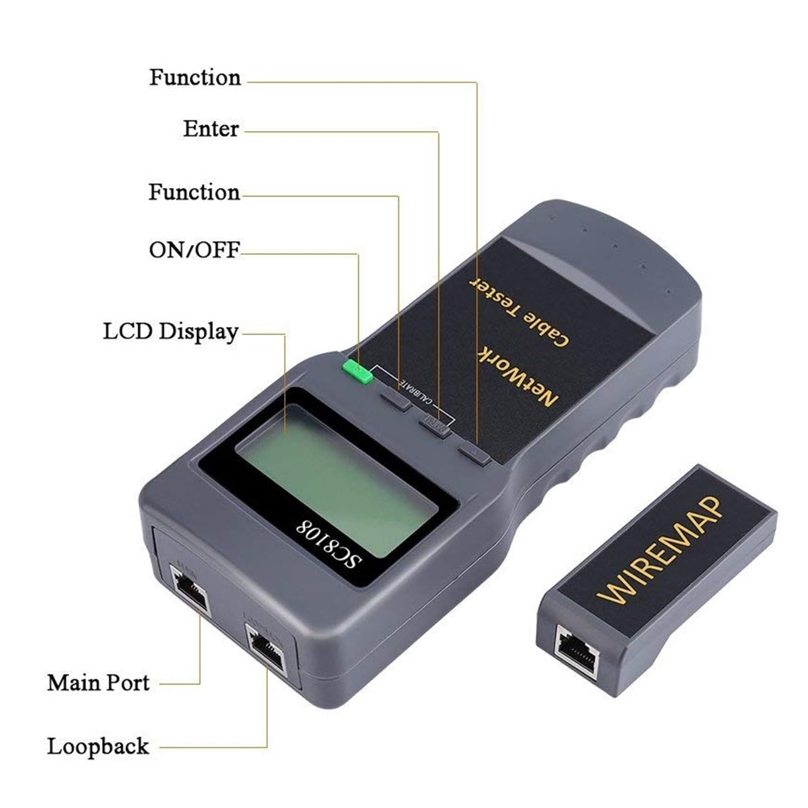 Probador De Cable Longitud LAN Red Portátil, Medidor Y Teléfono Digital Con Pantalla LCD 5E 6E CAT5 RJ45 Identificación Precisa Eficaz