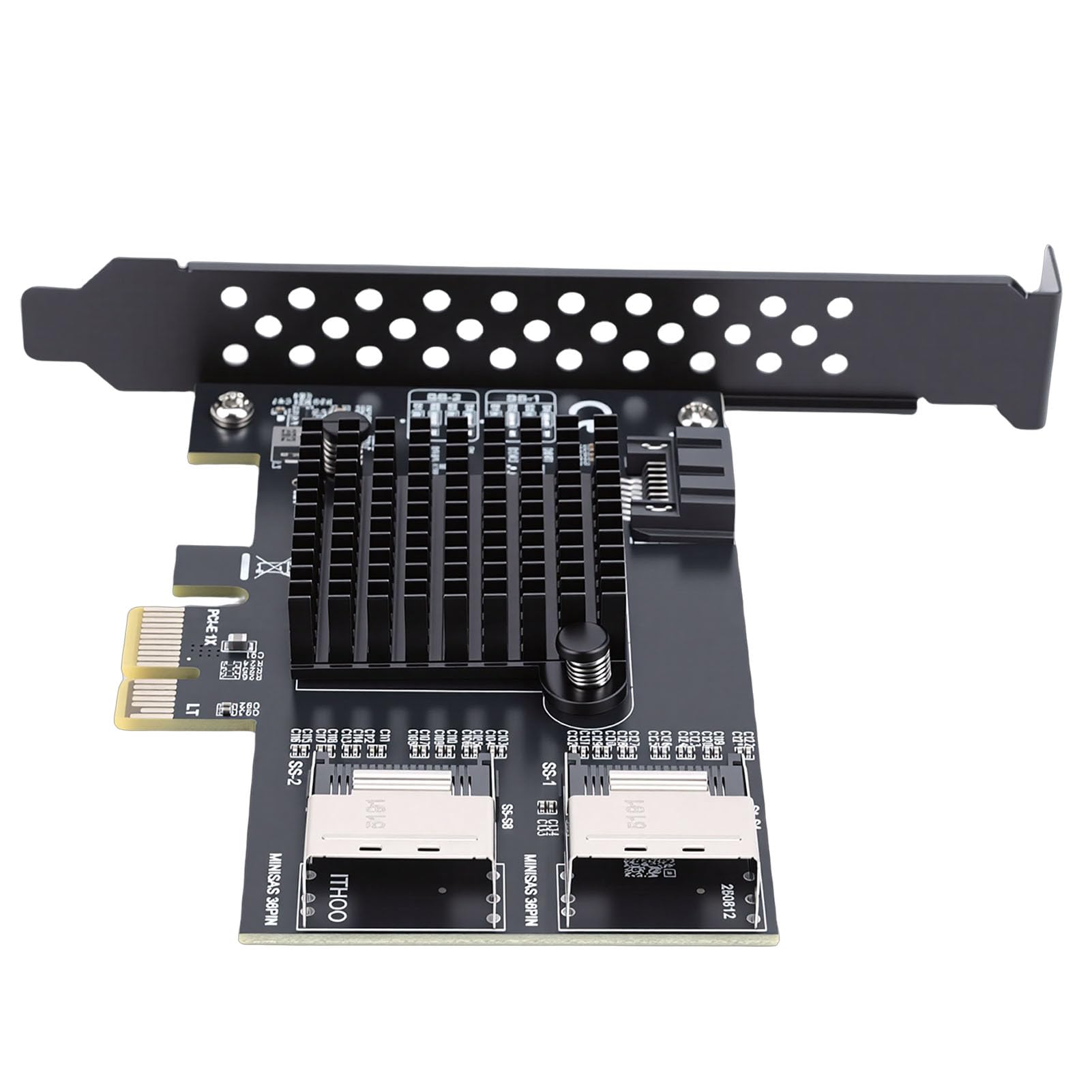 Sxhlseller Carte Adaptateur de Bus Hôte PCIe vers 2 Ports MiniSAS SFF-8087, Extension 9 Ports 6 Gbit/s pour Serveur de Bureau NAS, Prise en Charge du Disque Dur 3.0,