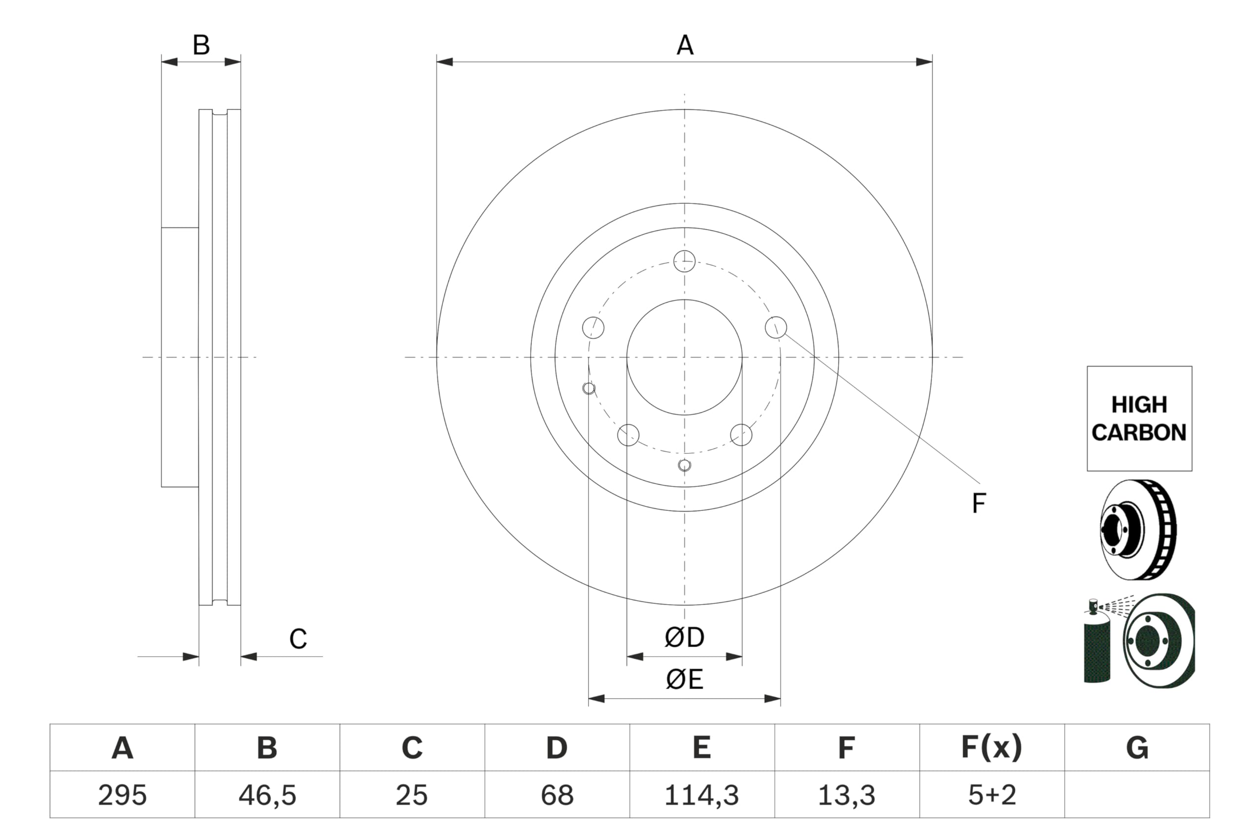Juego de 2 Discos de Freno Bosch BD2967 - Discos Ventilados, Alto Contenido en Carbono, 295 mm – Eje Delantero – Certificado ECE-R90 – Excelente Refrigeración y Reducción de Ruido, Anticorrosión