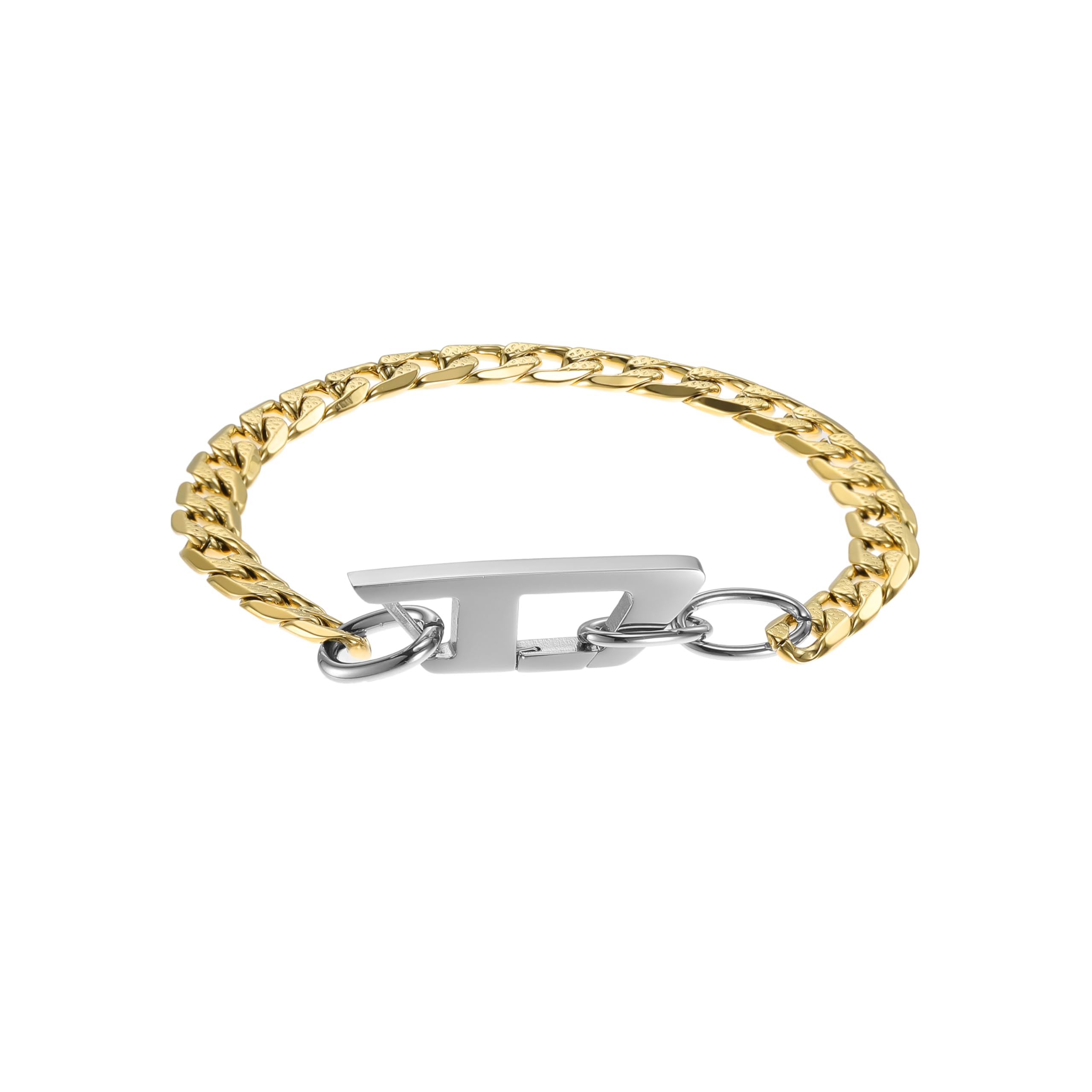 Diesel Armband für Männer Zweifarbiges Edelstahlkettenarmband, Länge: 220mm, Breite: 32.5mm, Höhe: 10mm, DX1437931