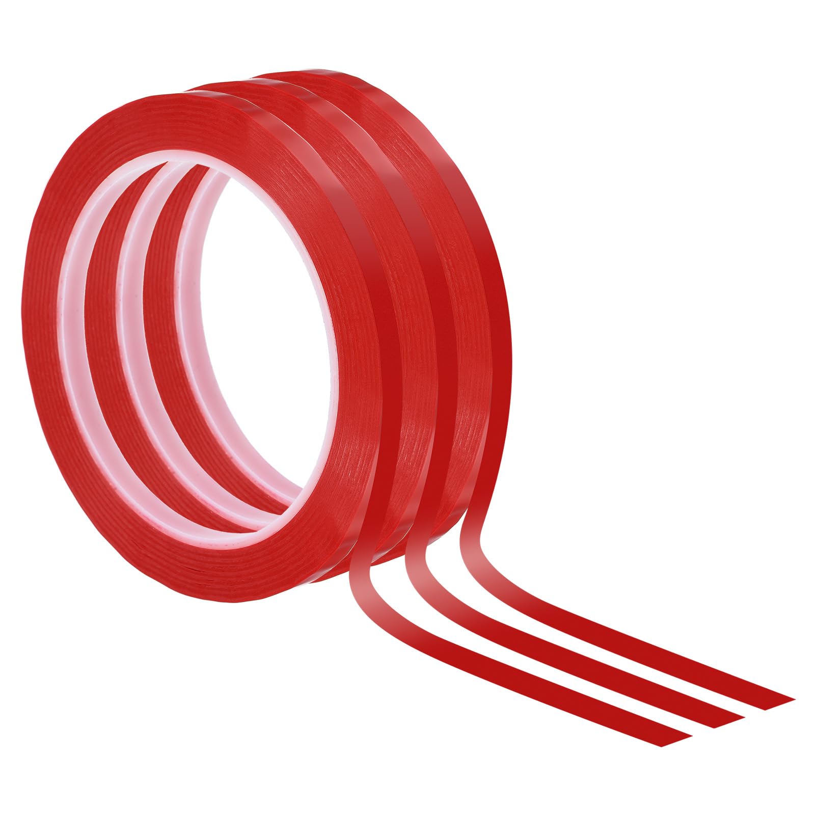 PATIKIL Whiteboard Tape 5mm X 66m, 3 Pack Thin Dry Erase Tape for Graphic Chart Marking DIY Art Red