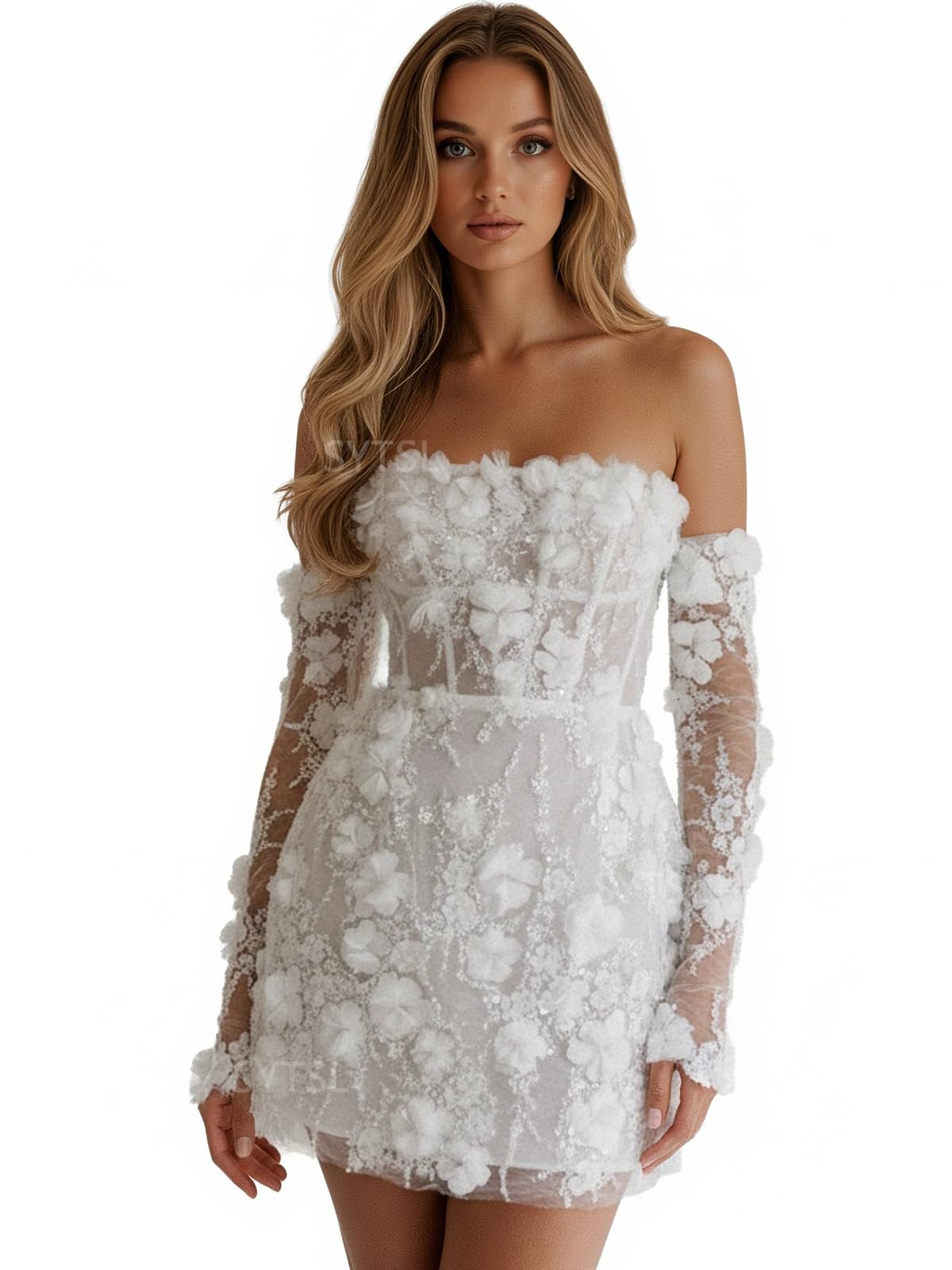 Wedding Dresses For Bride 2026 Lace Applique Bridal Vestidos Strapless Reception Gown Sy893