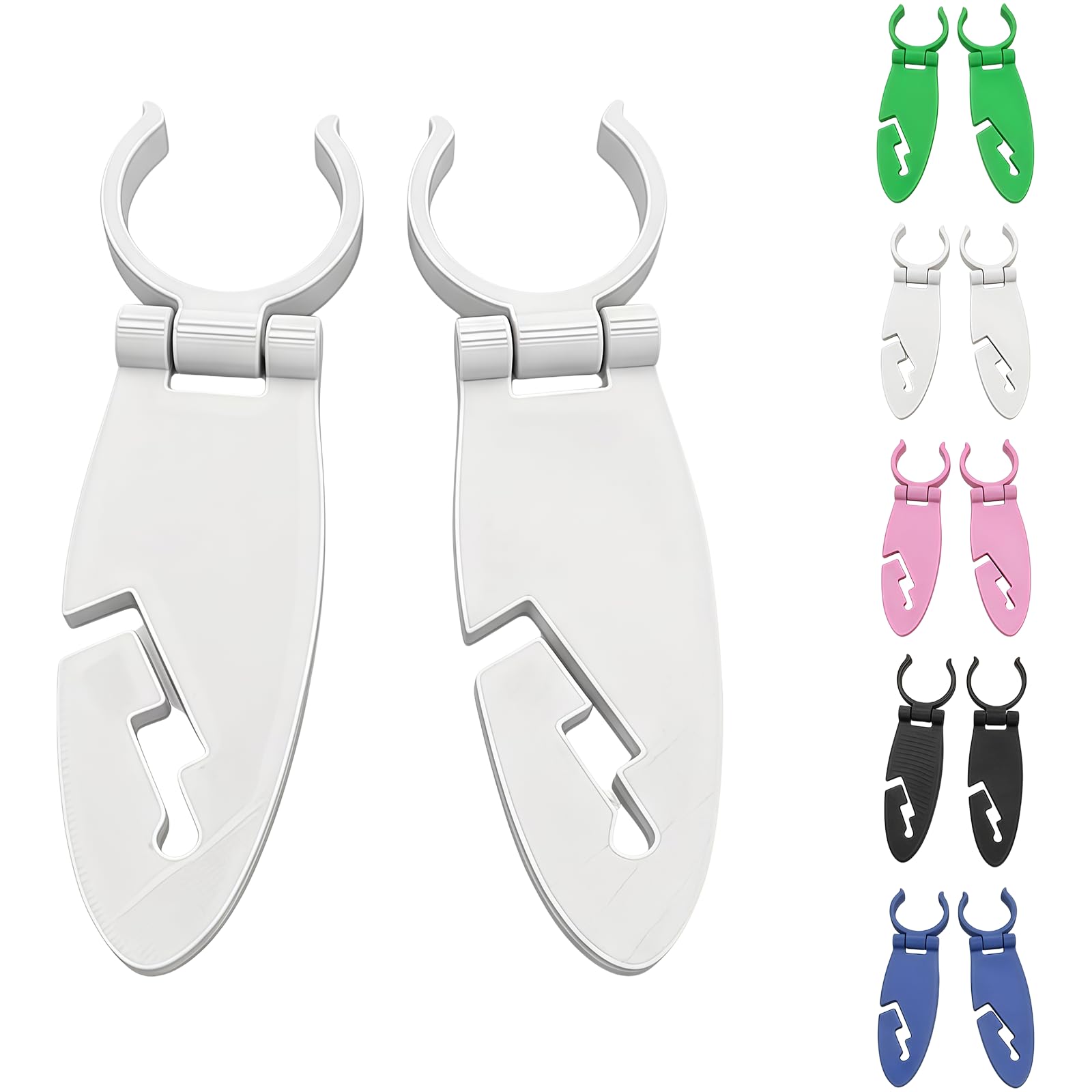 zoocco Paddle Board Holder Clips, Quick Release SUP Mount for Oars and Boat Gear, Secure Accessory Attachment for Kayaking and Water Sports (White - 2pcs)