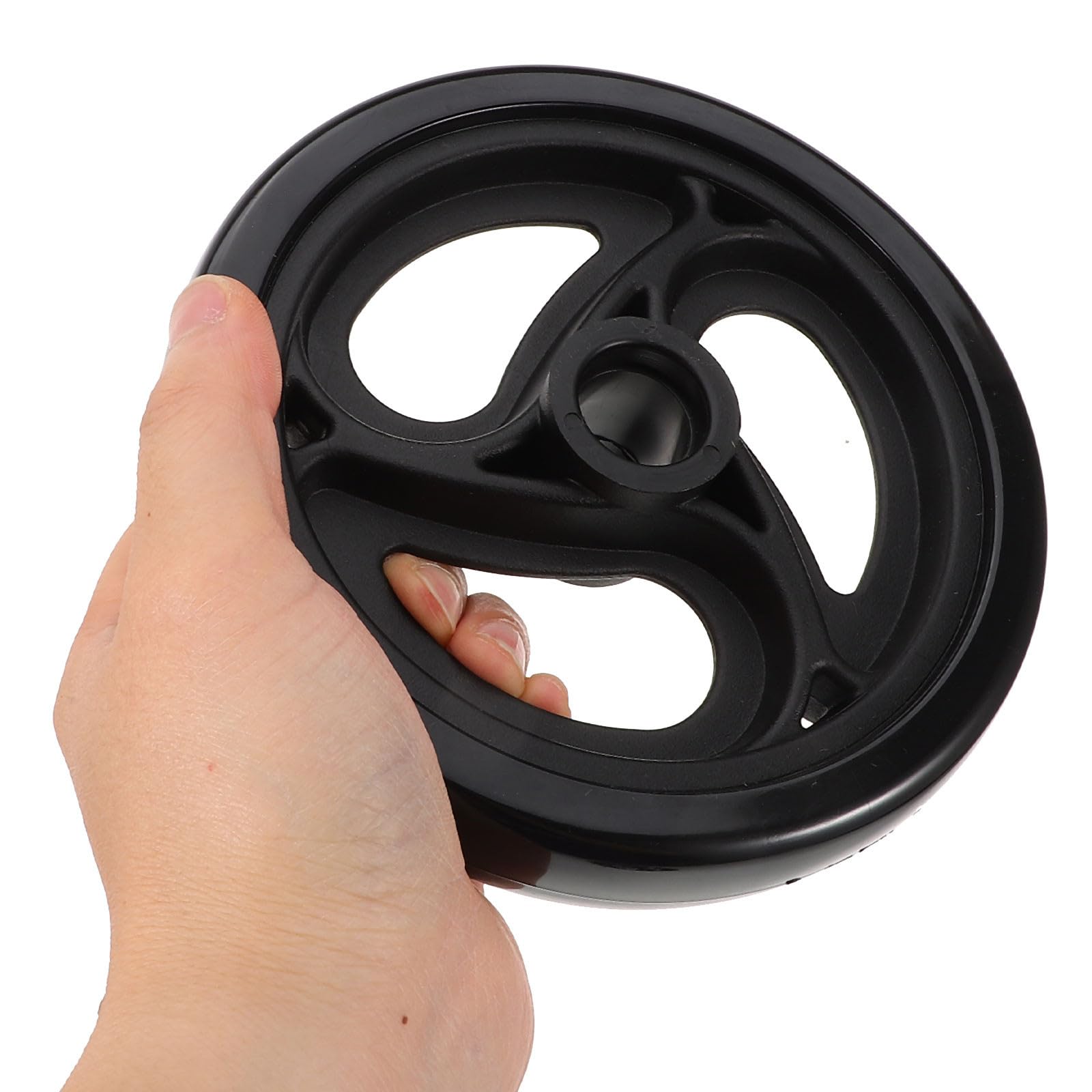 Lurrose 4 ruote anteriori girevoli - Ruote di ricambio in plastica da 6 pollici per sedia a rotelle, deambulatore, scooter per la mobilità, rotazione a 360°, nere, larghezza asse 1,42 pollici