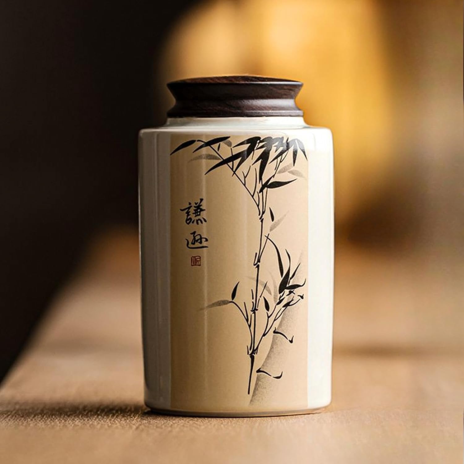 Ceramics Tea Canister, 240ml 8.0oz, Sealed Storage Tank Household Tea Set Accessories