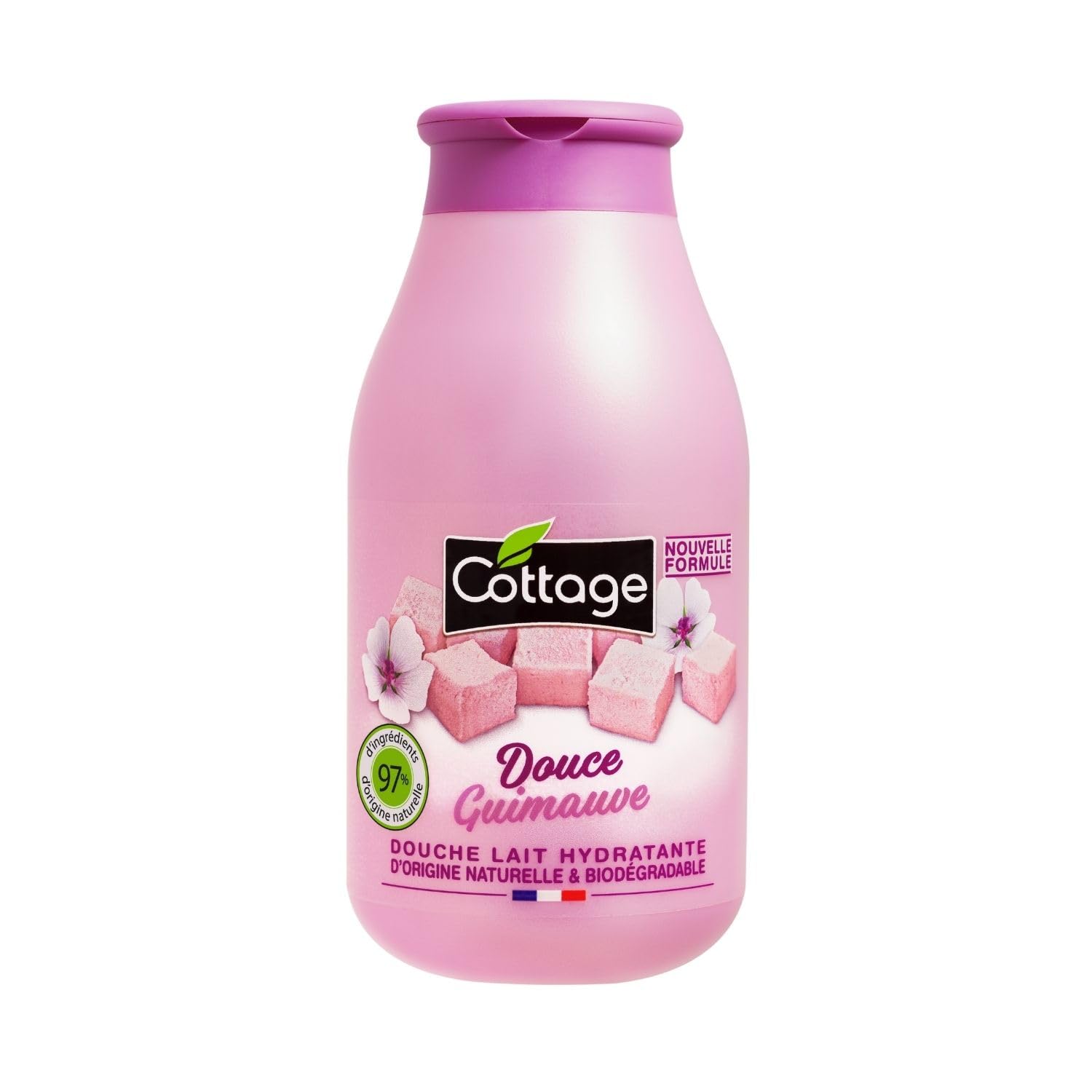 Cottage Hydrating & Moisturising Body Wash - Sweet Marshmallow, 250ml | 97% Natural Ingredients & Glycerin | Paraben-Free, pH-Balanced, Dermatologically Tested | Shower Milk For All Skin Types