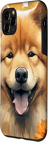 Miniatura 2 de iPhone 11 Pro Max Chow Chow Dog Watercolor Sunflower Case