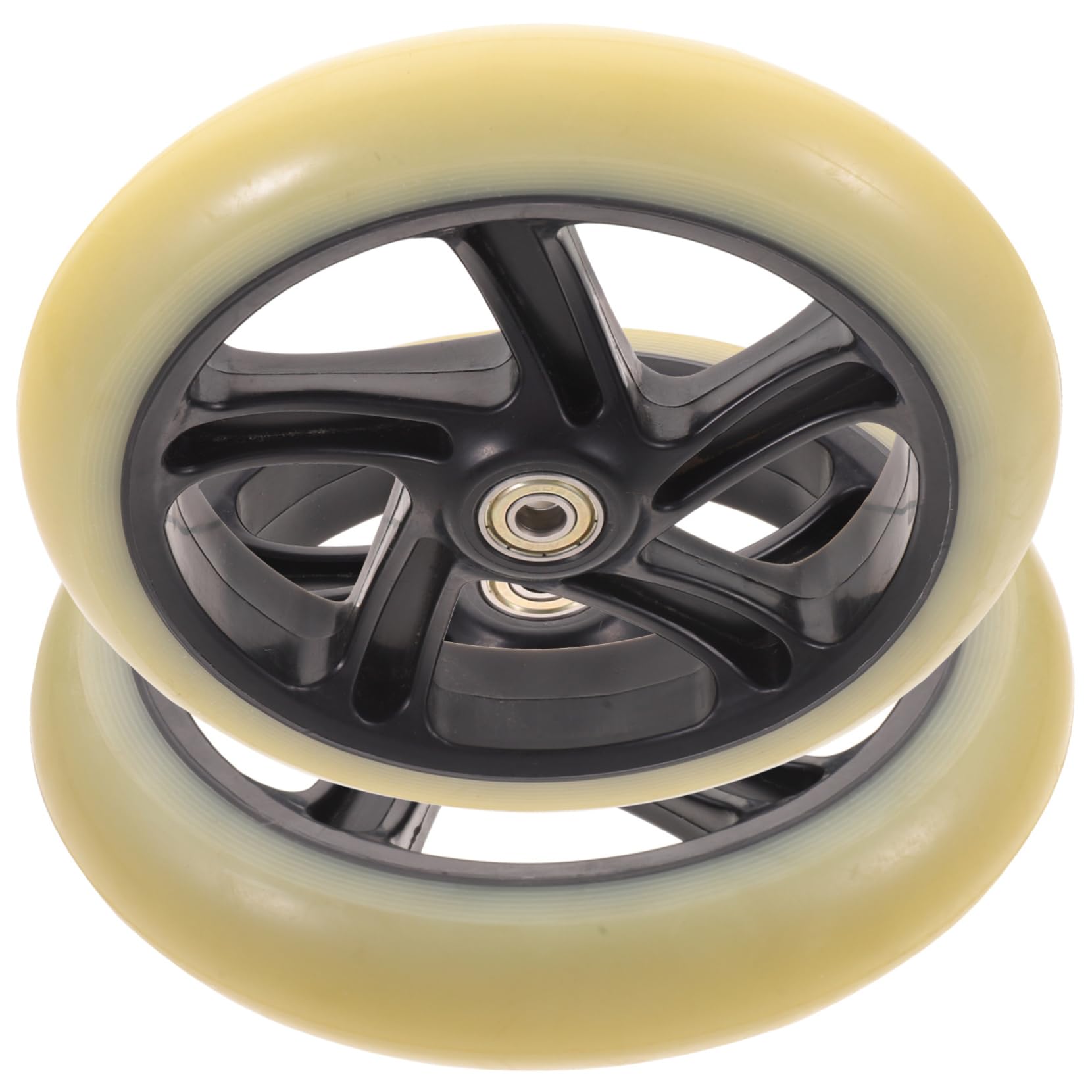 LIOOBO 2Pcs Mute Scooter Wheels with Bearings Wear Resistant High Resilience PU Replacement Wheels for Skateboards and Electric Scooters