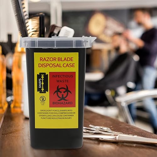 Miniatura 2 de Lurrose Estuche dispensador de cuchillas, 2 piezas de cuchillas de afeitar, contenedor dispensador de cuchillas, estuche de almacenamiento de