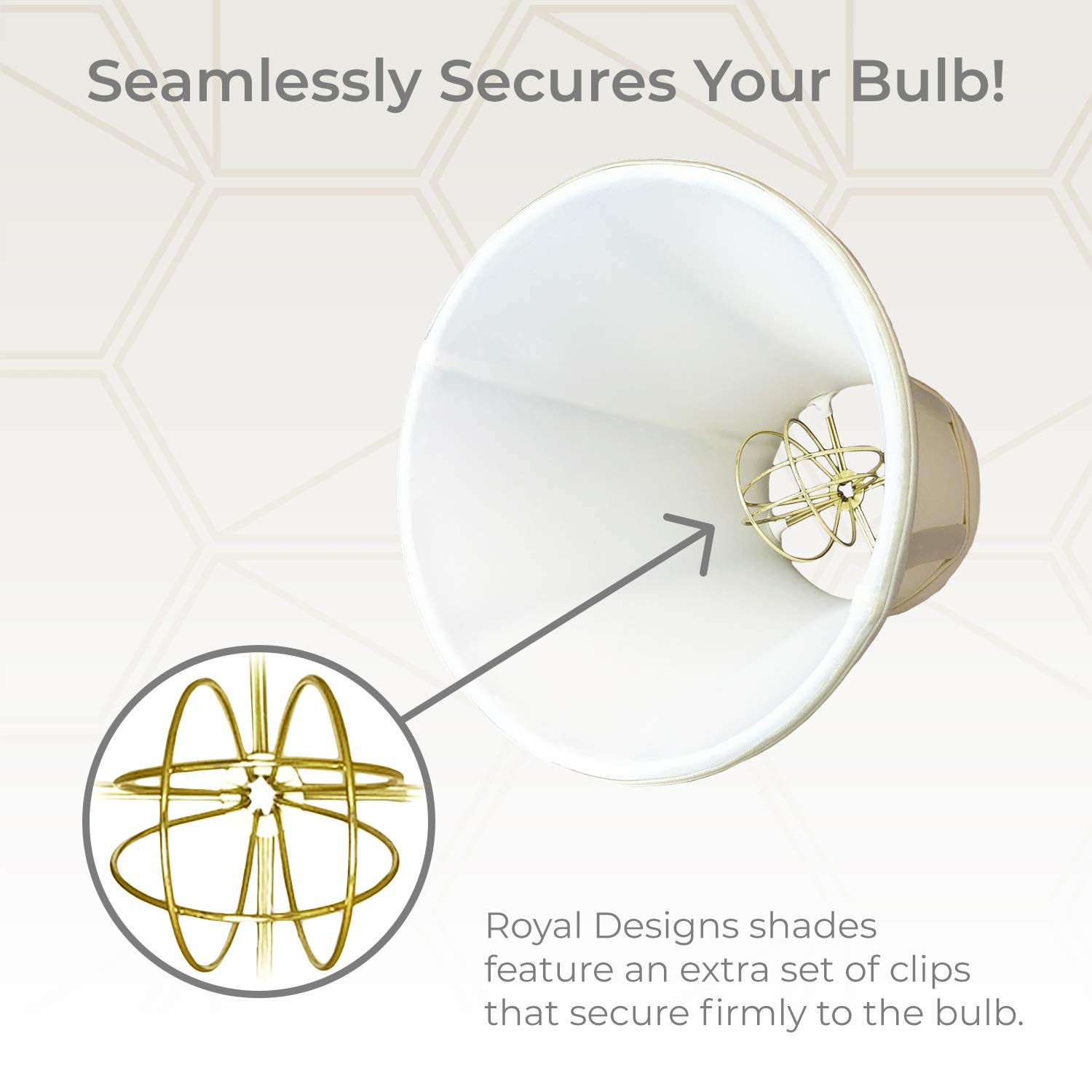 Royal Designs True Bell Lamp Shade with Round Clip, Beige, 3.75" x 7" x 6.75", 7 Inches - Image 4