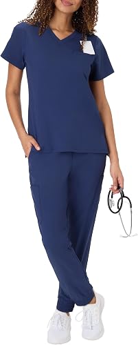Hanes Women's Scrubs Set, Medical Scrubs With Pockets, Moisture-wicking Healthcare Clothing for Women