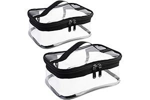 2 Pack Zippered PVC Travel Makeup Bag Organizers with Handle