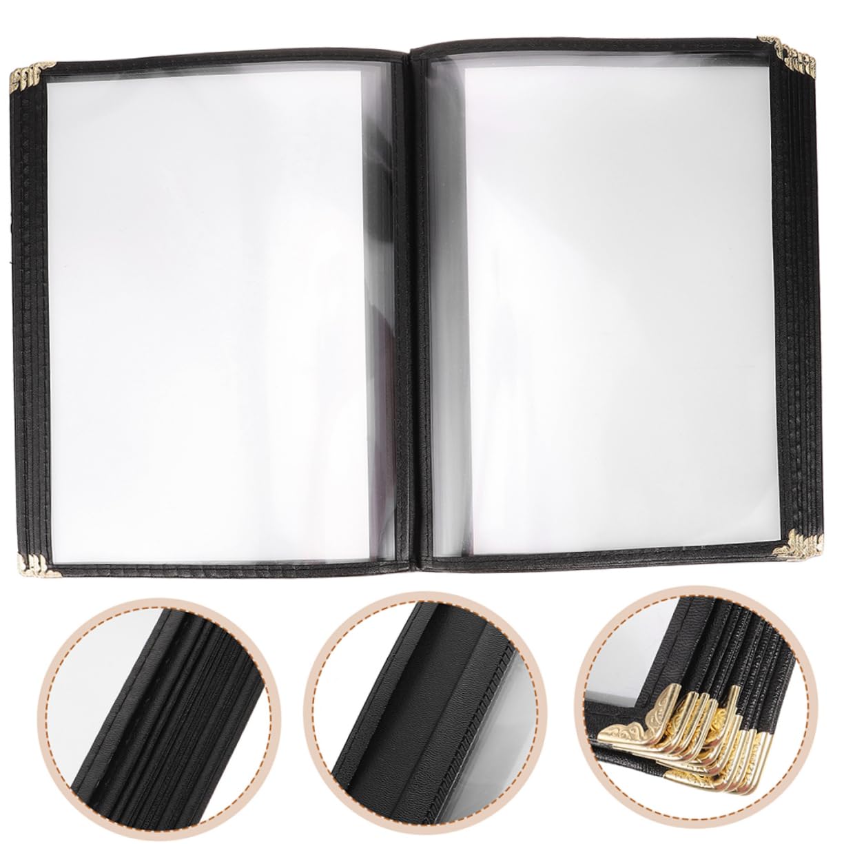 COLLBATH Portamenús para Restaurante, Carpeta de Pvc Transparente 14 Páginas, Resistente a Manchas, Adecuado para Crear y Presentar Menús
