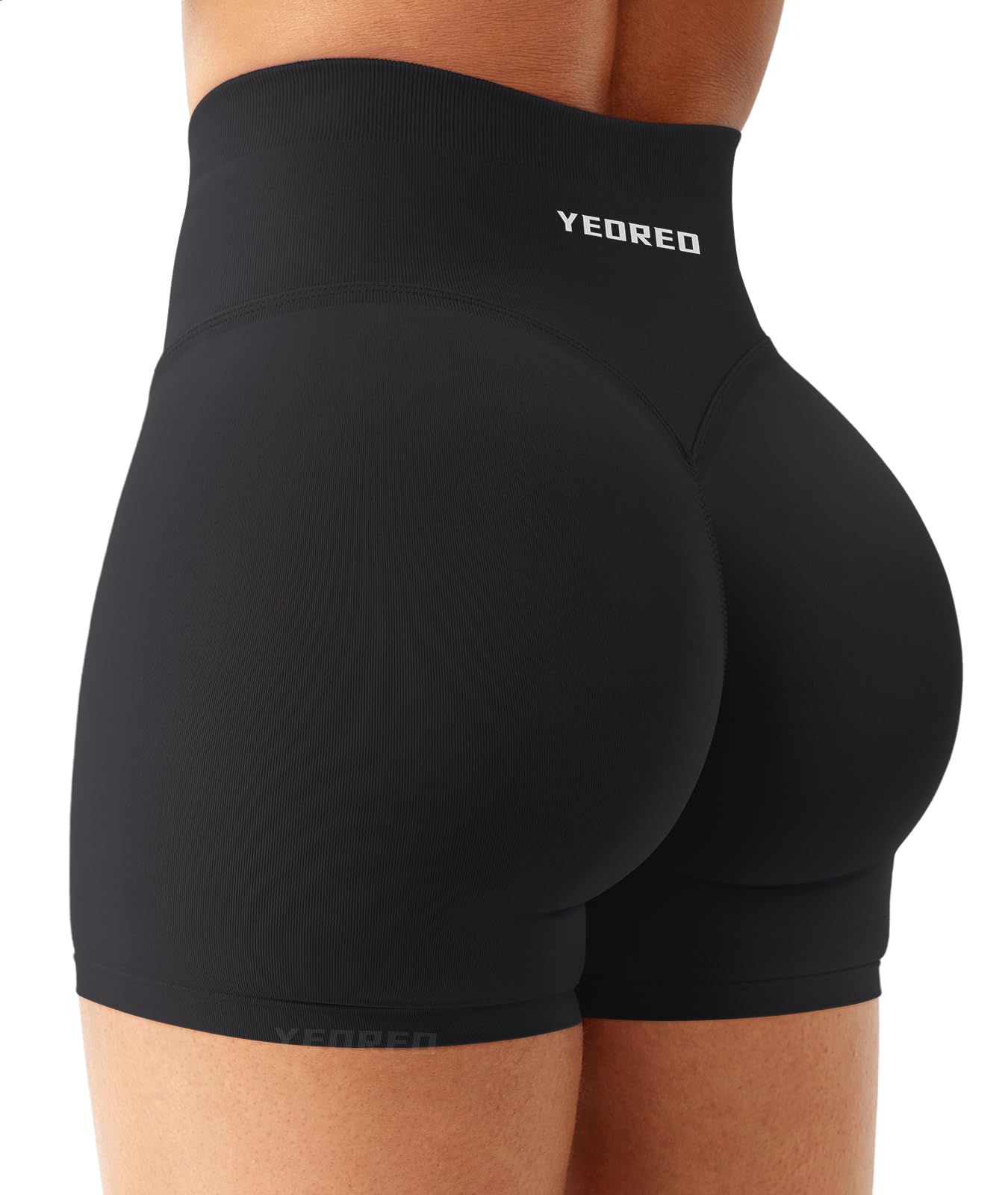 YEOREO Sport Shorts Damen 4.5" Invisible Scrunch Butt Gym Shorts Hoch Taille Booty Yoga Workout Kurze Leggings