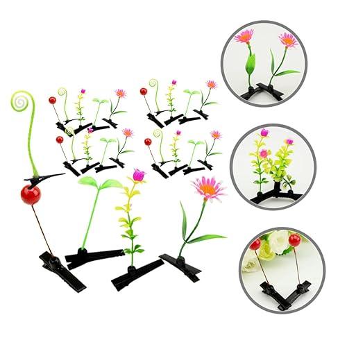 Miniatura 4 de FOMIYES Accesorios para el cabello para niñas, 30 unidades, pinzas para el pelo de plantas de simulación, brotes de frijoles, pinzas para el cabello