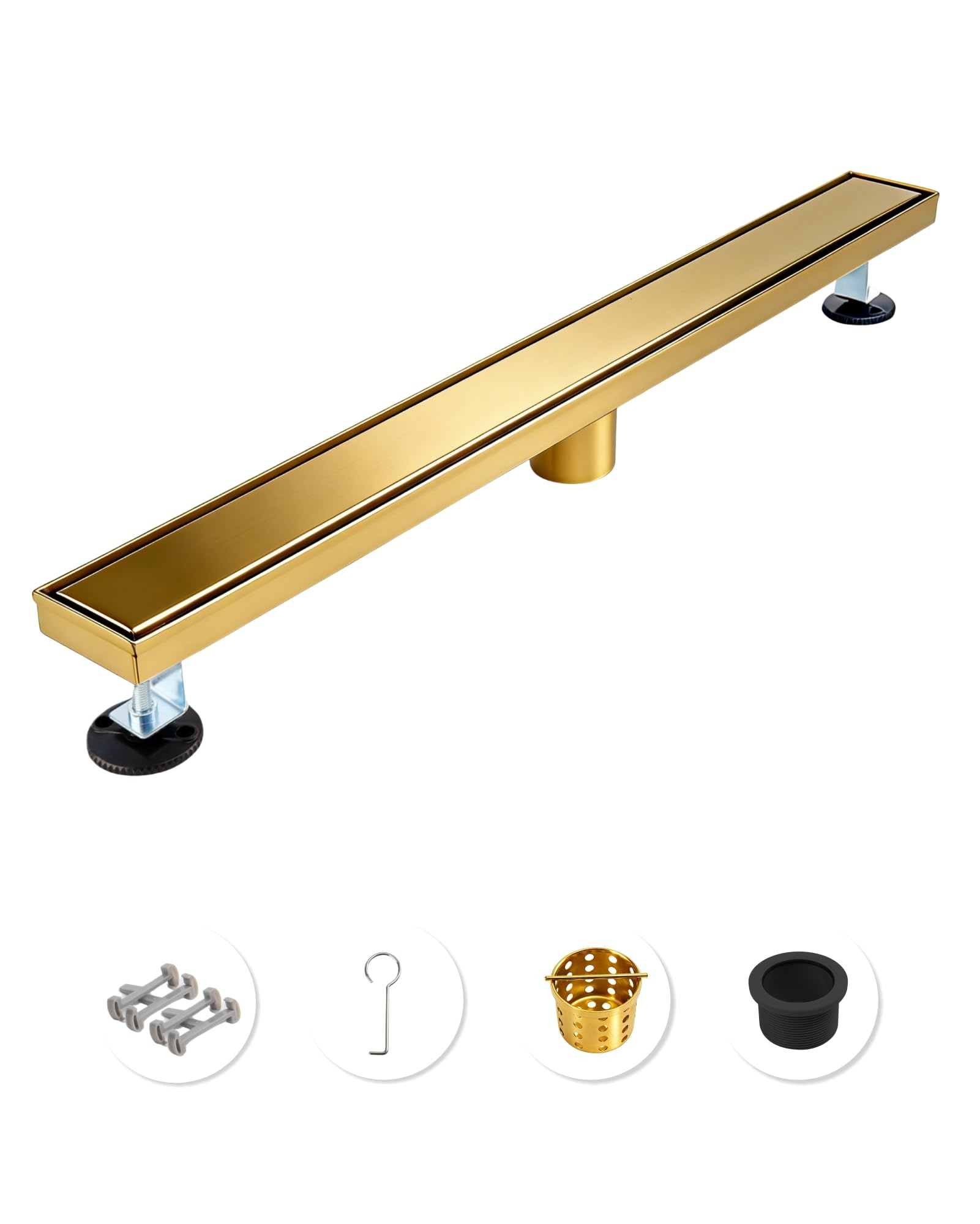 28 Inch Brushed Gold Linear Shower Drain