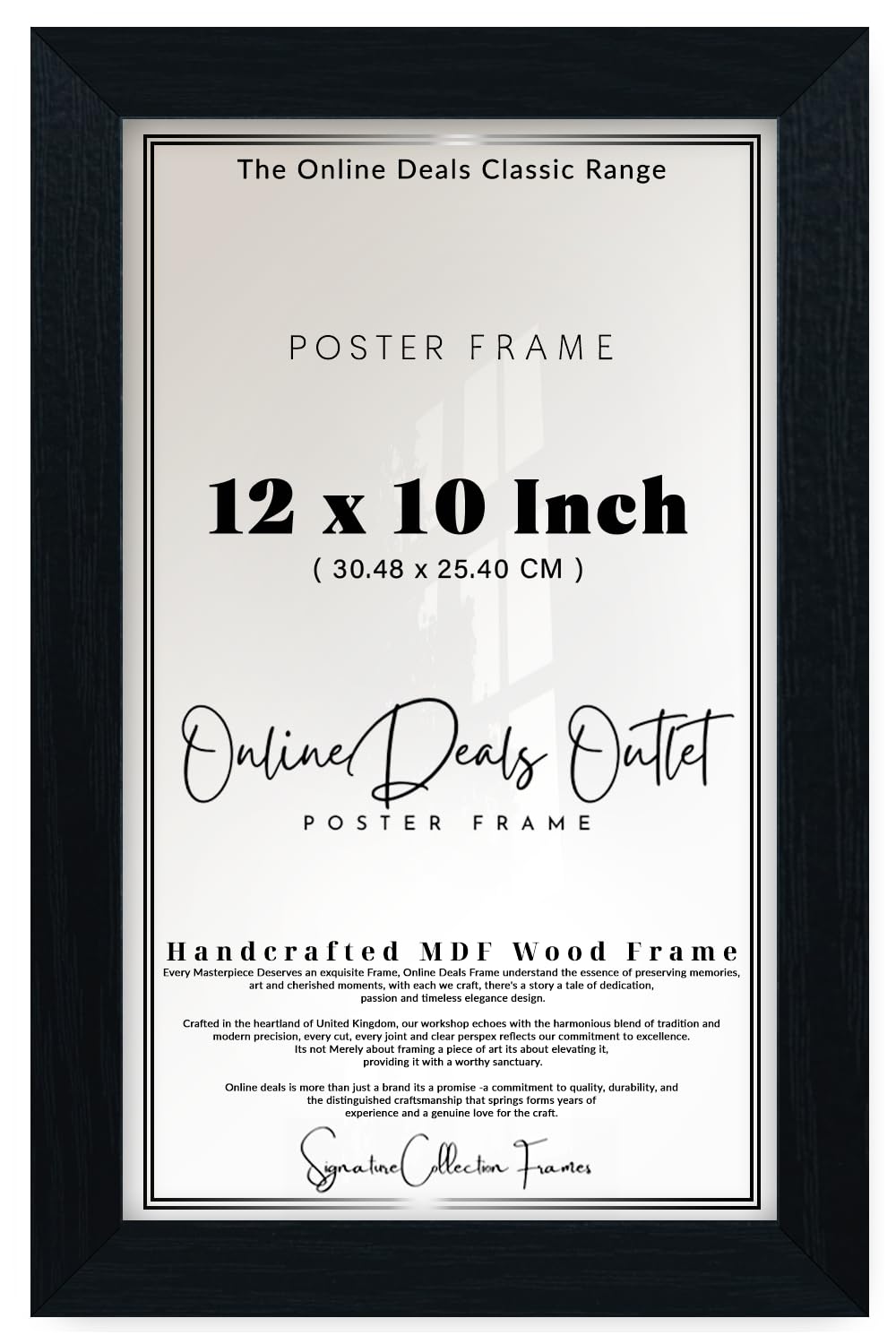 Online Deals | MDF Picture Frame (30.48 x 25.40 CM) 1' 0" x 0' 10" for Exhibition Galleries, Studio Displays & Award Frames, Premium MDF Wood, Easy Wall Mounting Hooks [ Black ] — image 1