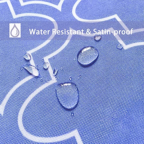 Tablecloths For Rectangle Tables 60 X 84 Inch, Fabric Blue Printed Table Clothes Spill Proof #TOP1