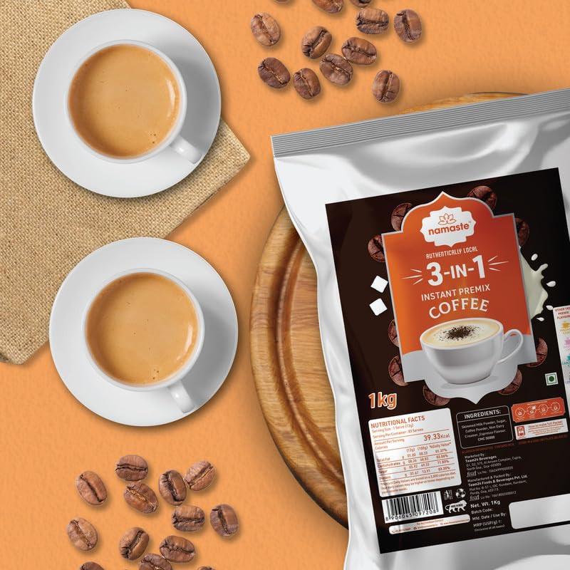 Image of Namaste Chai Instant Premix Coffee 1Kg, 3 In 1 Premix Coffee For Vending Machines, Coffee Powder Packet 1 Kg Pack