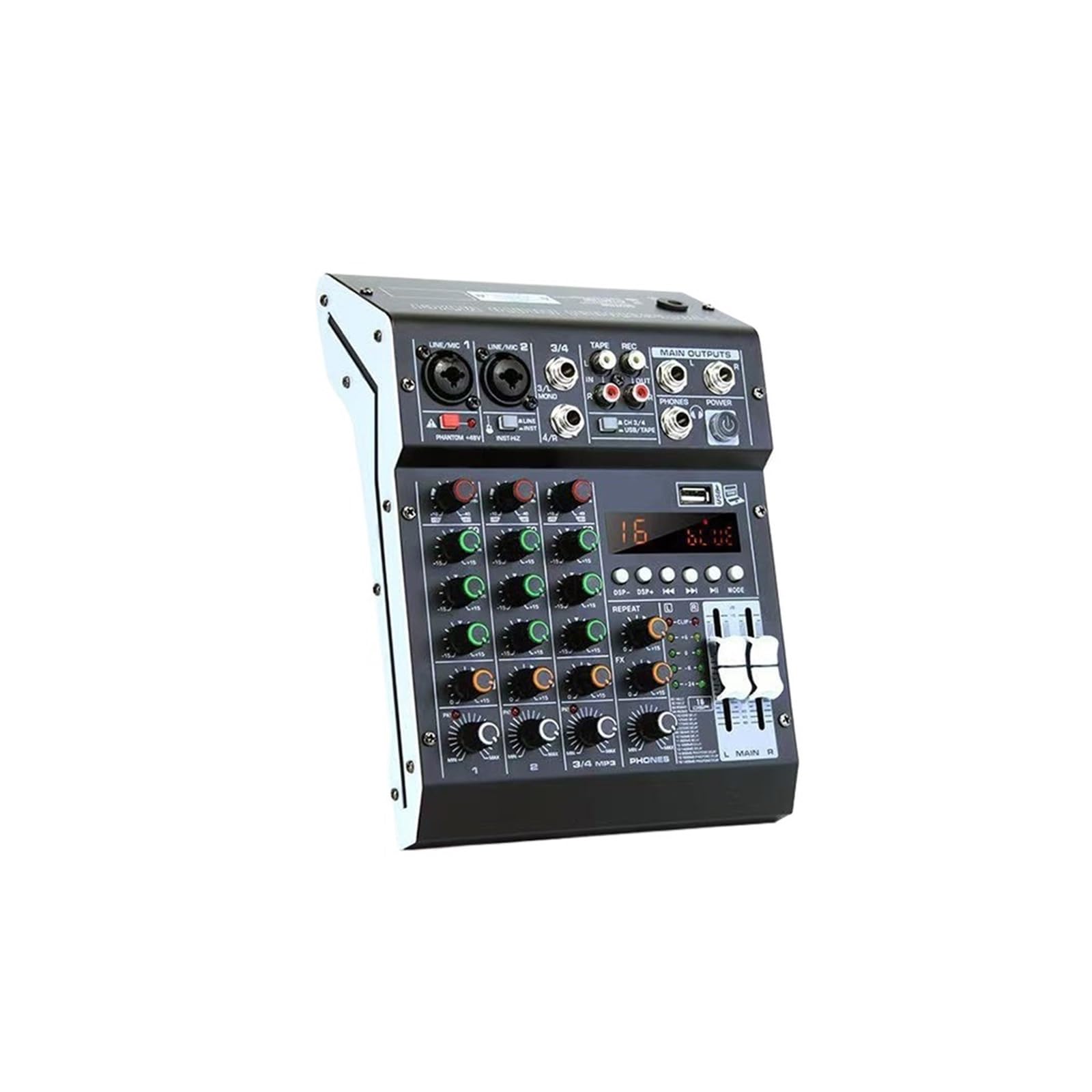 Mixer 4 Channel 99 DSP Effect Record PC 48V Phantom Power USB Sound Mixers Bluetooth DJ Console Mixing