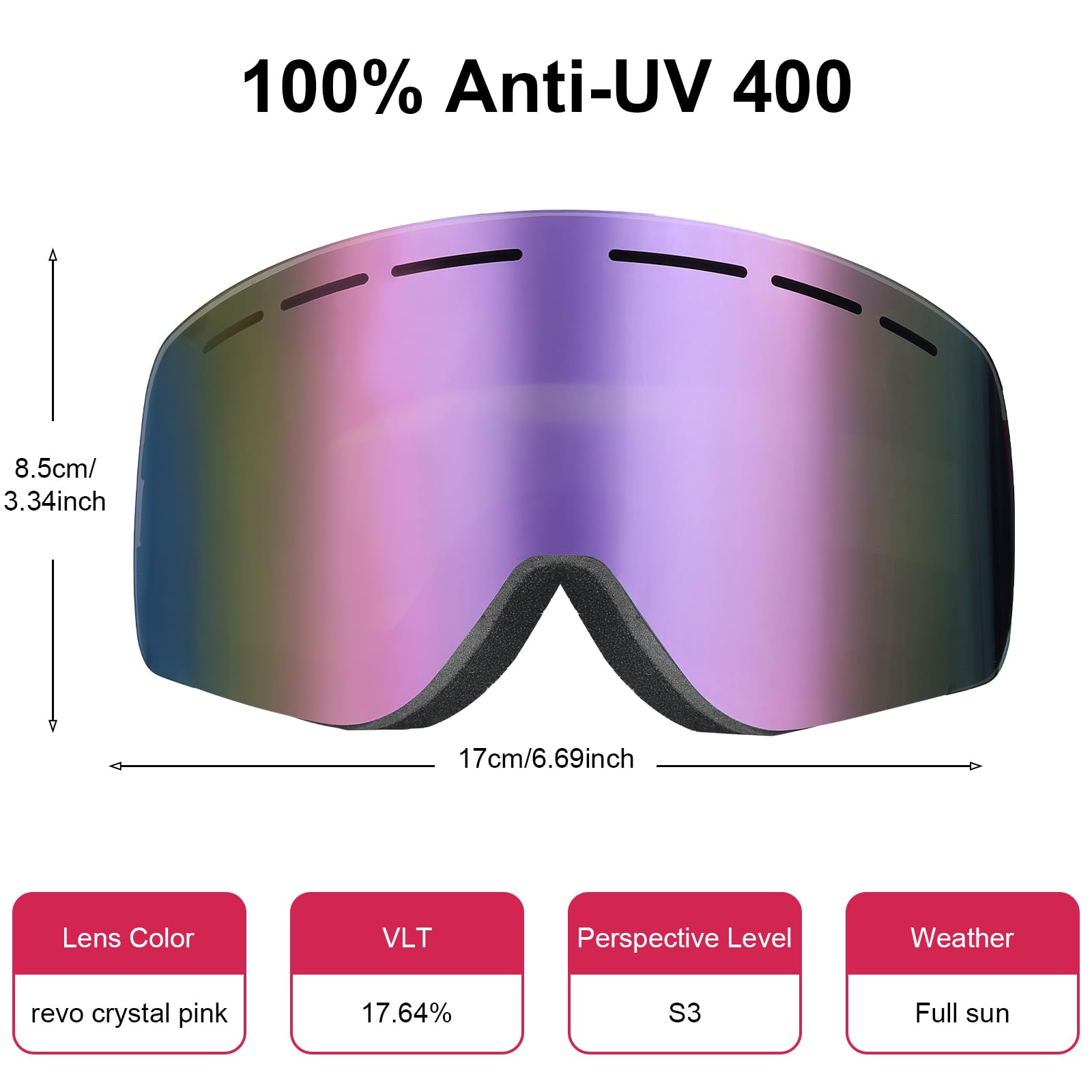 Gogle narciarskie dla dzieci, przeciwmgielne okulary snowboardowe z podwójną soczewką dla dzieci w wieku 6-14 lat, OTG, anty-100% UV 400, gogle śniegowe dla chłopców i dziewcząt, dla narciarzy