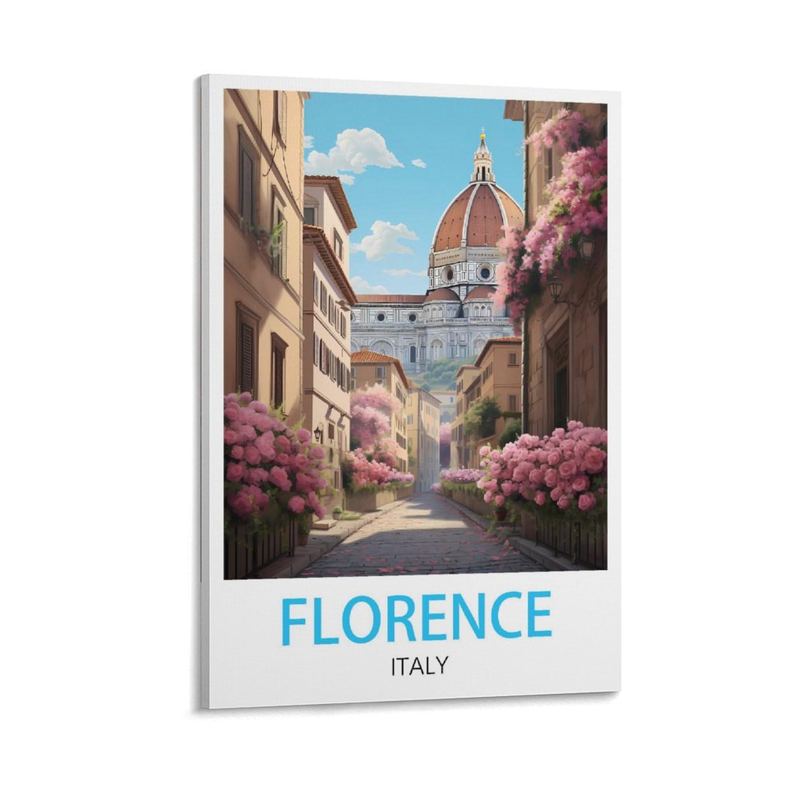 LHJOIUN Florence Italy Vintage Travel Poster 08x12inch(20x30cm) Art Canvas Print For Living Room Bedroom Home Decoration Modern Art
