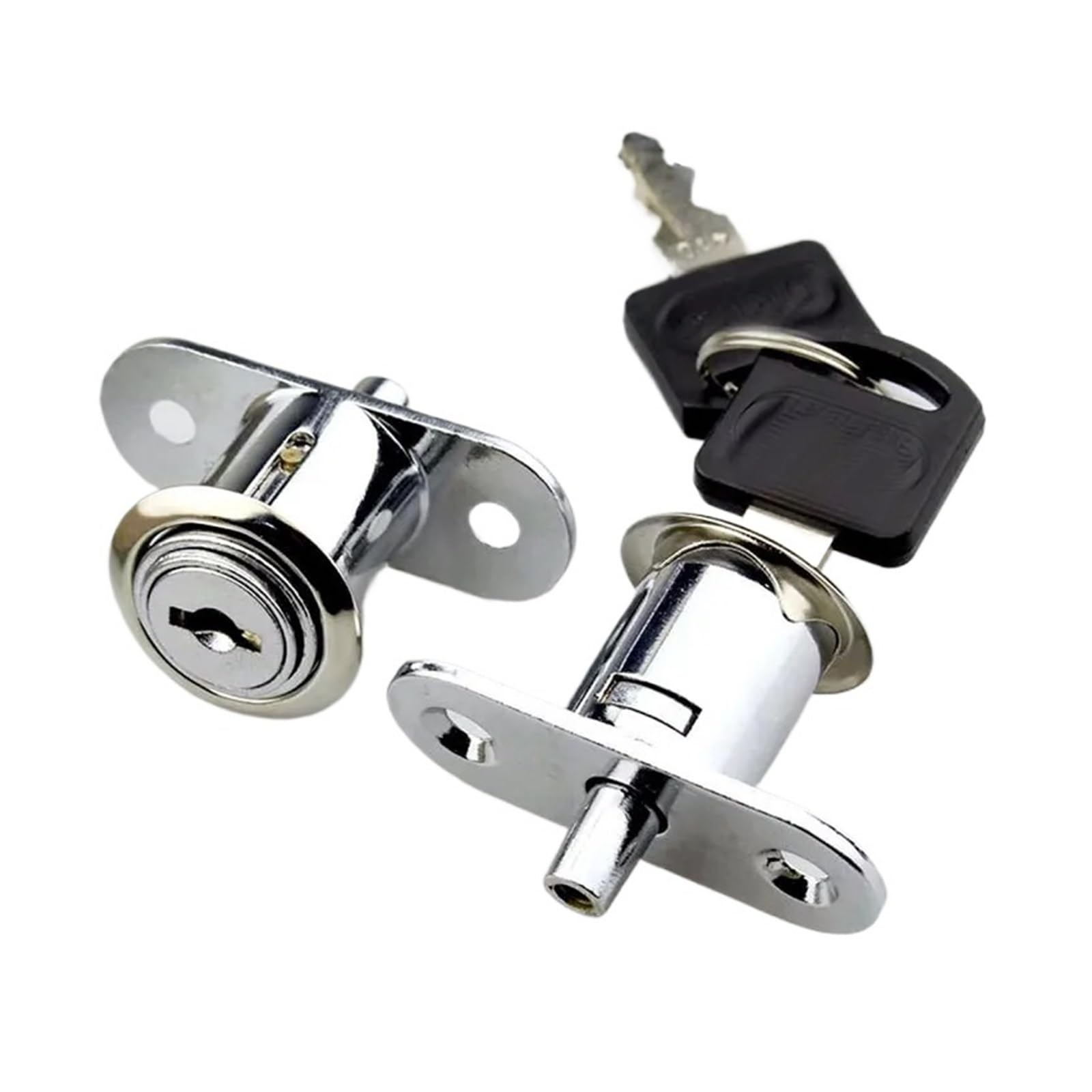 Fonhndg One Color Cabinet Locks 6 Sets Useful Cam Cylinder Locks 23/32Mm Tongue Door Bolt Latch Wooden Cabinet Wardrobe Sliding With Key Alloy Furniture Hardware(32Mm)