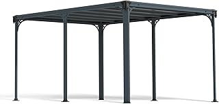 Palram Milano 4300 Gartenpavillon: Höchst Widerstandsfähiger Und Flacher Hardtop Pavillon 426 x 309 cm. Robuste Aluminiumkonstruktion Mit Dach Aus Polycarbonat. Ideal Als Freistehende Überdachung.