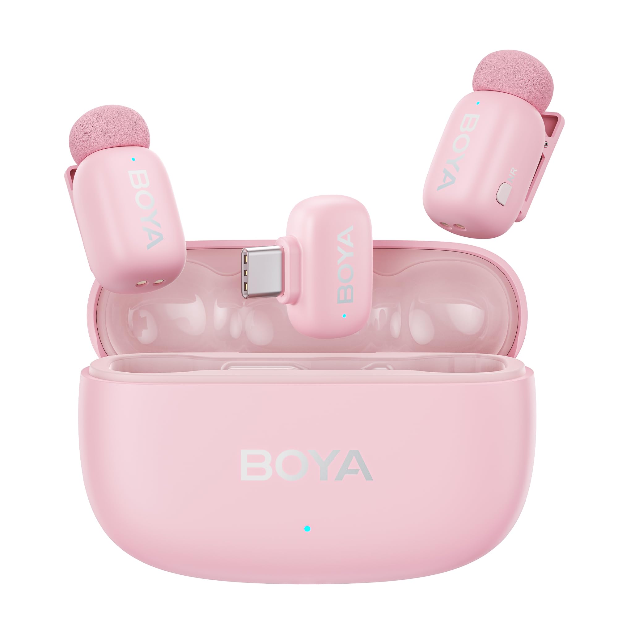 BOYA Mini 2 Micro Cravate sans Fil pour iPhone & Android, USB-C, Rose