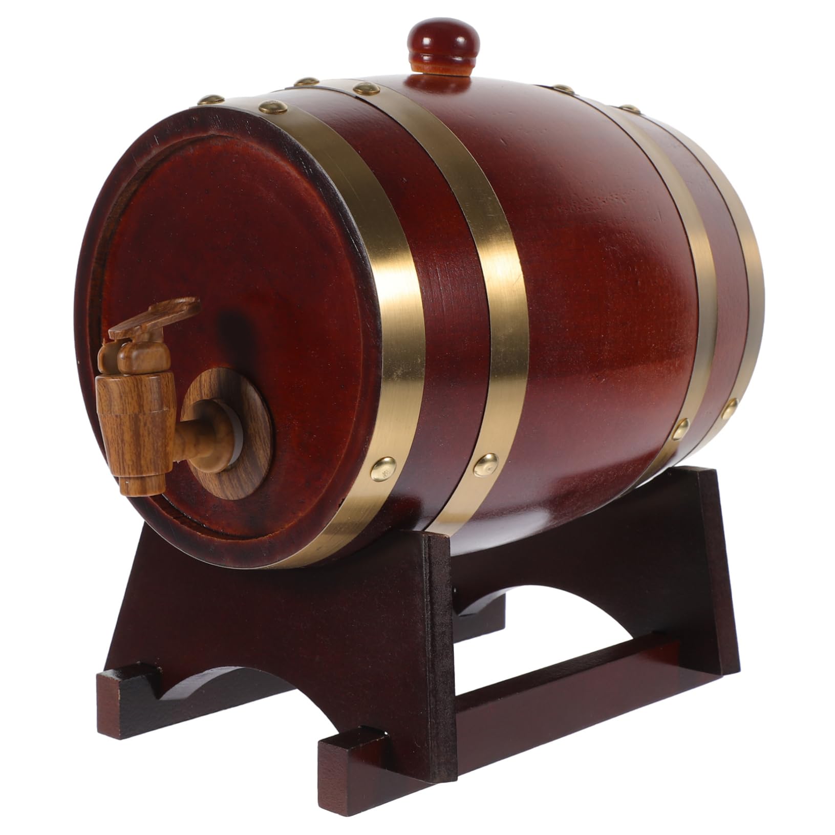 STOBAZA 1set Wood Wine Dispenser Faucet and Stand Storage for Wine and Spirits Rustic Design for Home Bars and Gatherings