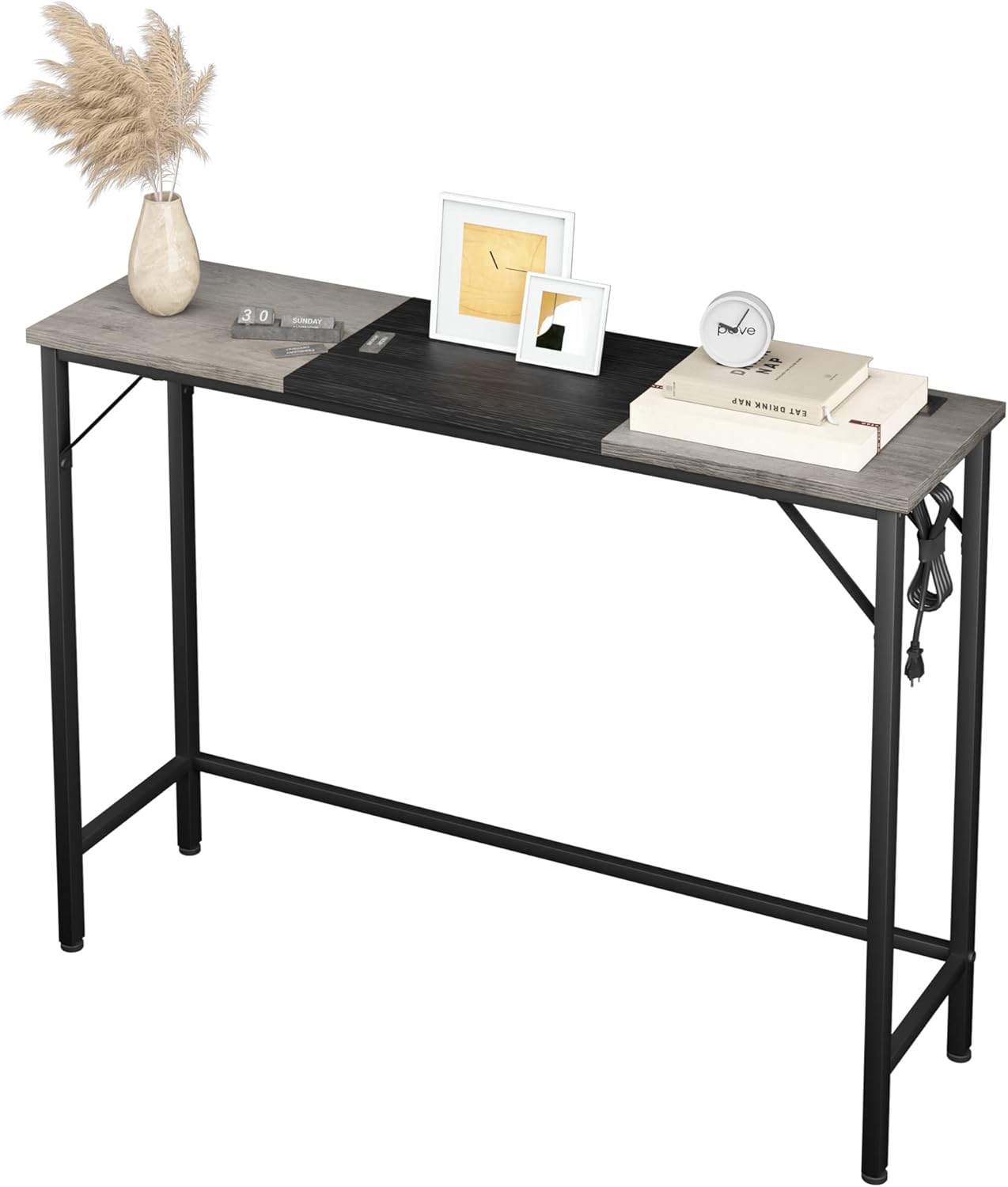 IDEALHOUSE Console Table with Outlets, Color Block Entryway