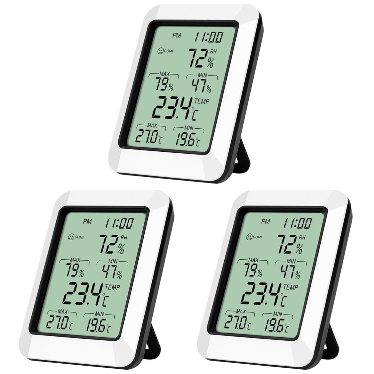 Sosoport 3pièces Thermomètre Numérique Hygromètre Pour Intérieur Moniteur De Température Et Humidité Sans Pile