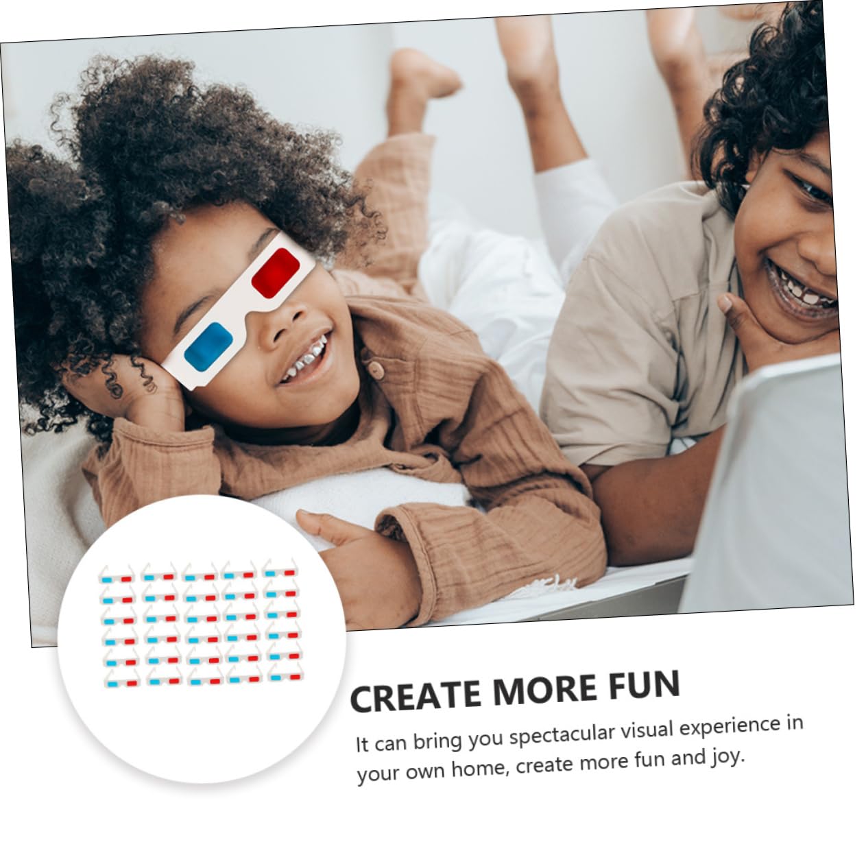 Yardenfun 30pcs Glasses Cardboard Frame for Movies and Gaming Anaglyph Eyewear and Publications Viewing