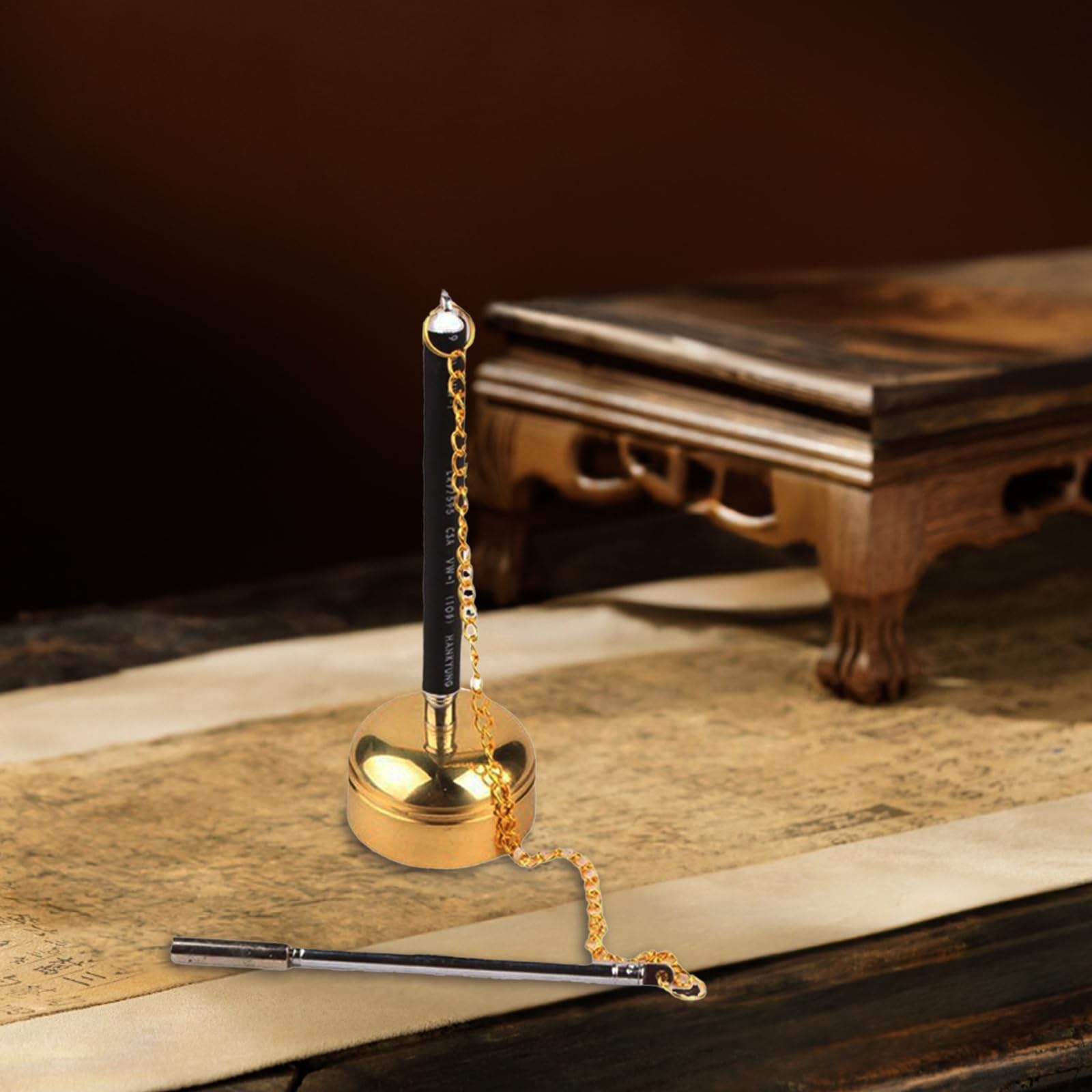 Campanilla telescópica, dedo, elegante instrumento de percusión con diseño retráctil, accesorio de yoga para meditación, decoración budista, hogar, familia, uso espiritual, 1.97 x 1.97 x 9.84 pulgadas
