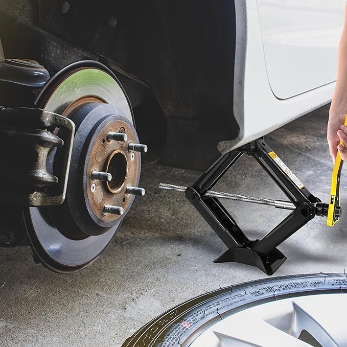 Auto Cric per Peugeot 107 108 206 207 208 2008 3008, Cambio Gomme Attrezzo per Auto Sollevatore Auto a 360° Kit di Emergenza,Black