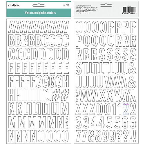 Craftelier - Self-Adhesive Foam Alphabet Stickers - Uppercase, Nu...