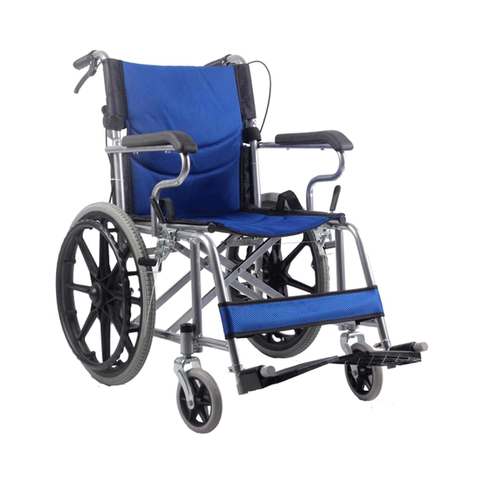 Silla de Ruedas de Seguridad Silla de Transporte Manual Sillas de Ruedas de Acero al Carbono Sillas de Ruedas de Transporte Sillas de Ruedas de Cuidado móvil Silla de Ruedas Plegable Fácil de Usar Fá